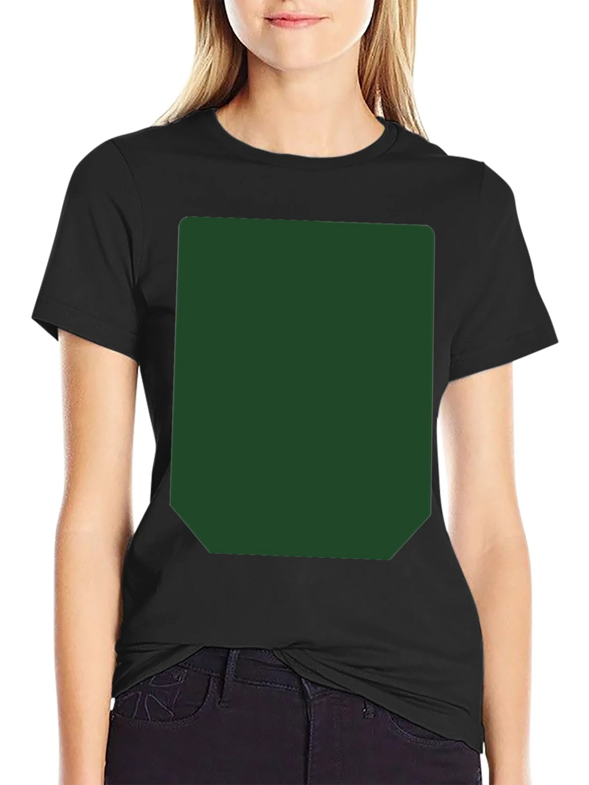 Black Short Sleeve T-Shirt with Green Rectangle product image 5