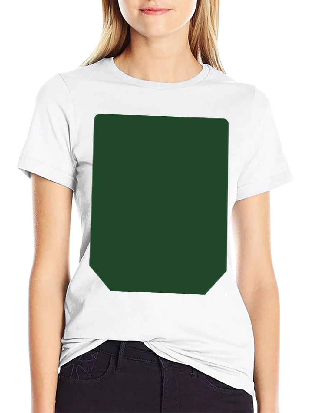 Black Short Sleeve T-Shirt with Green Rectangle product image 11