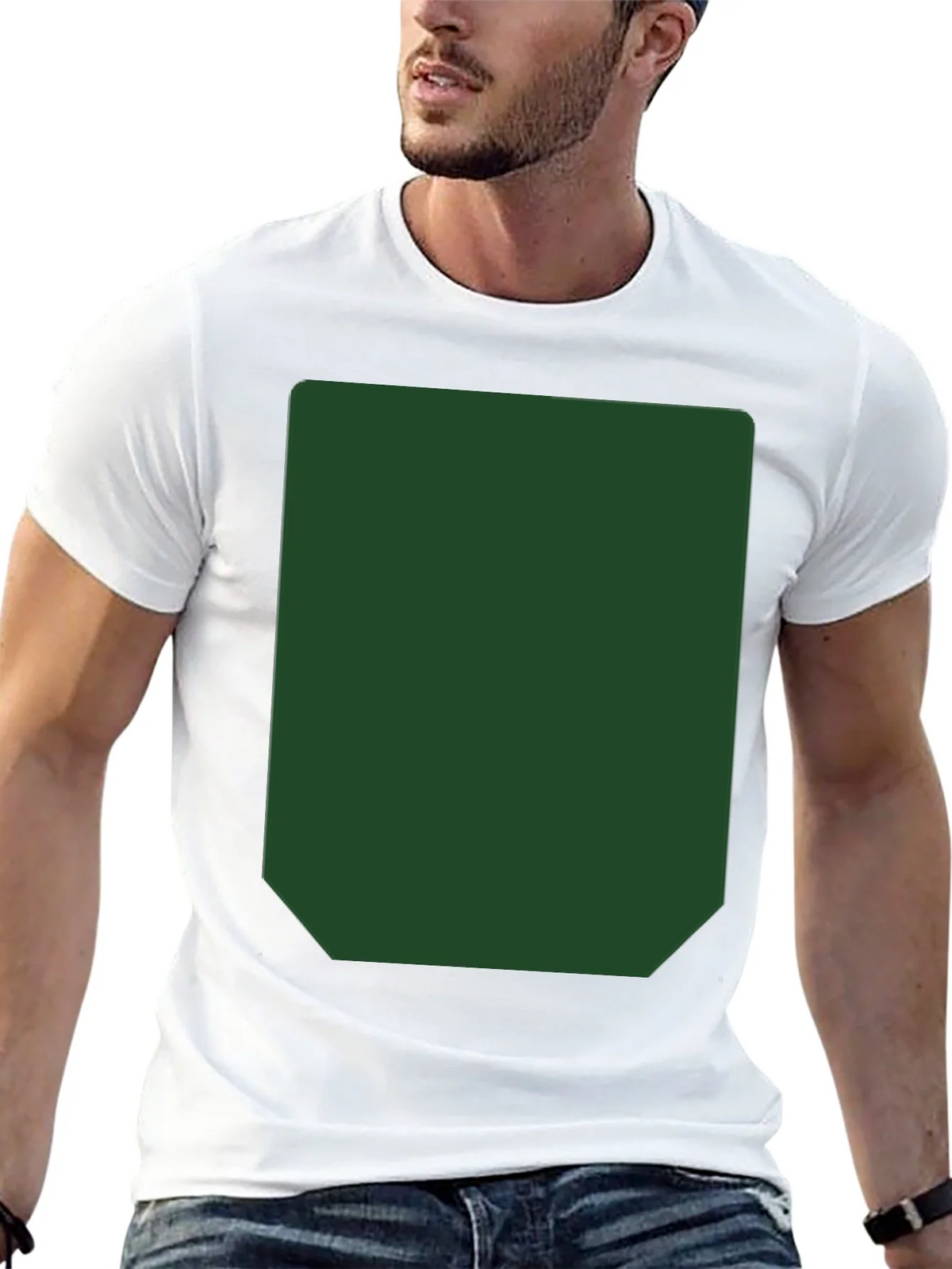 Black Short Sleeve T-Shirt with Green Rectangle product image 4