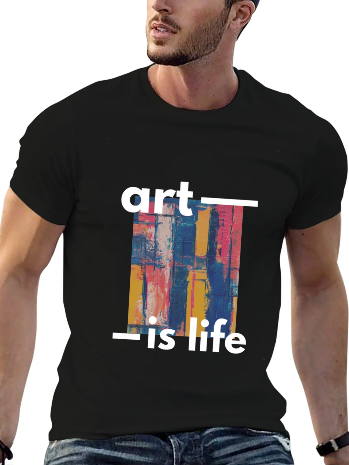 Art Is Life Graphic Print Black T-Shirt product image 9