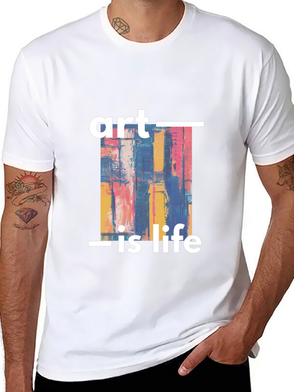 Art Is Life Graphic Print Black T-Shirt product image 10