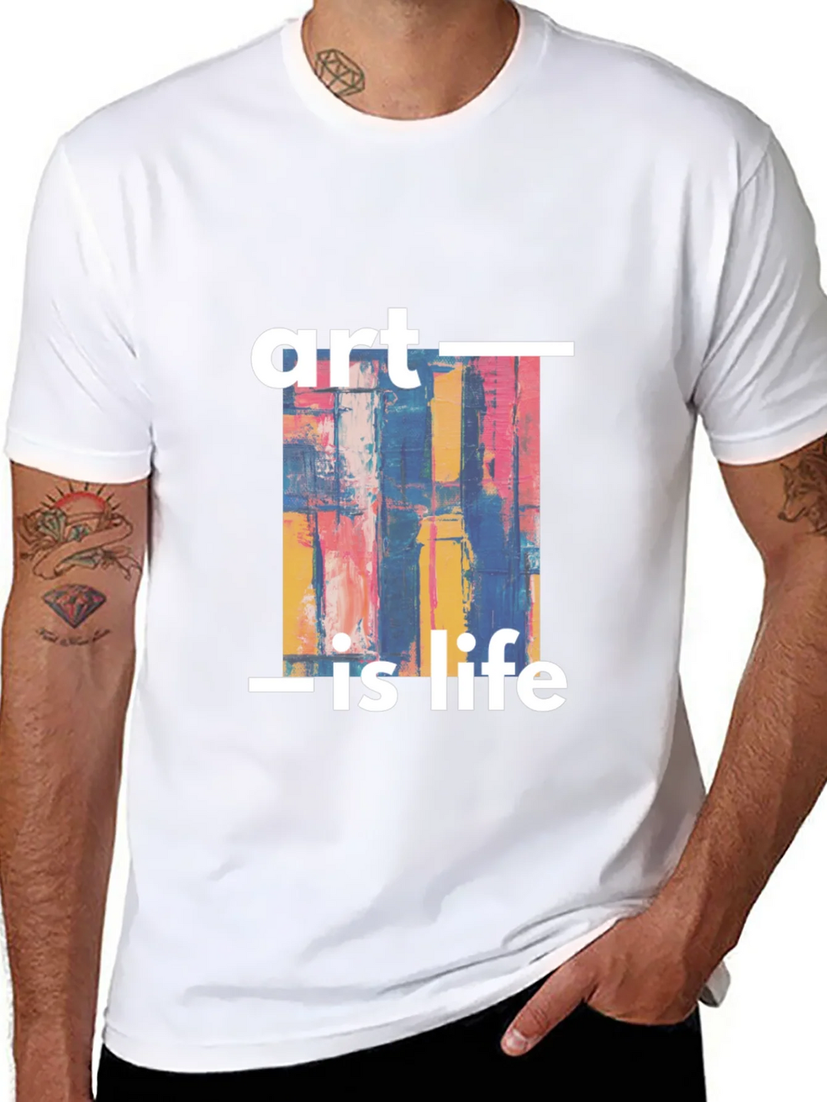 Art Is Life Graphic Print Black T-Shirt product image 10