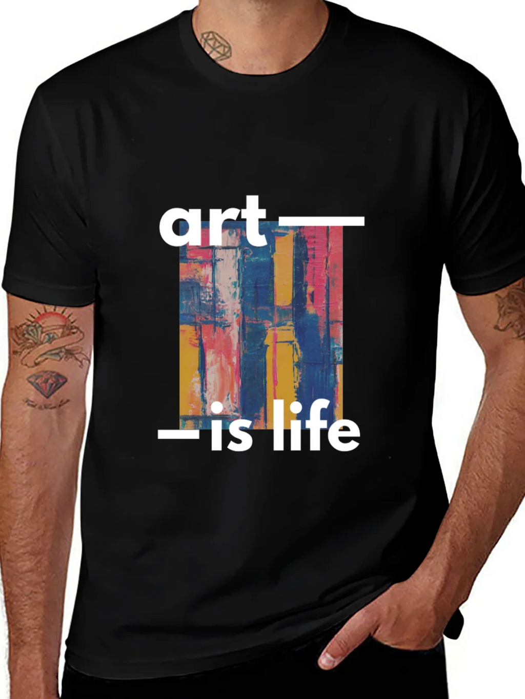 Art Is Life Graphic Print Black T-Shirt product image 1
