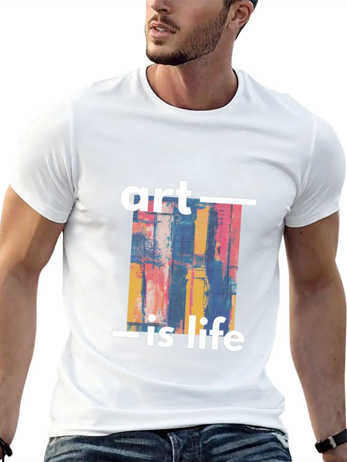 Art Is Life Graphic Print Black T-Shirt product image 4
