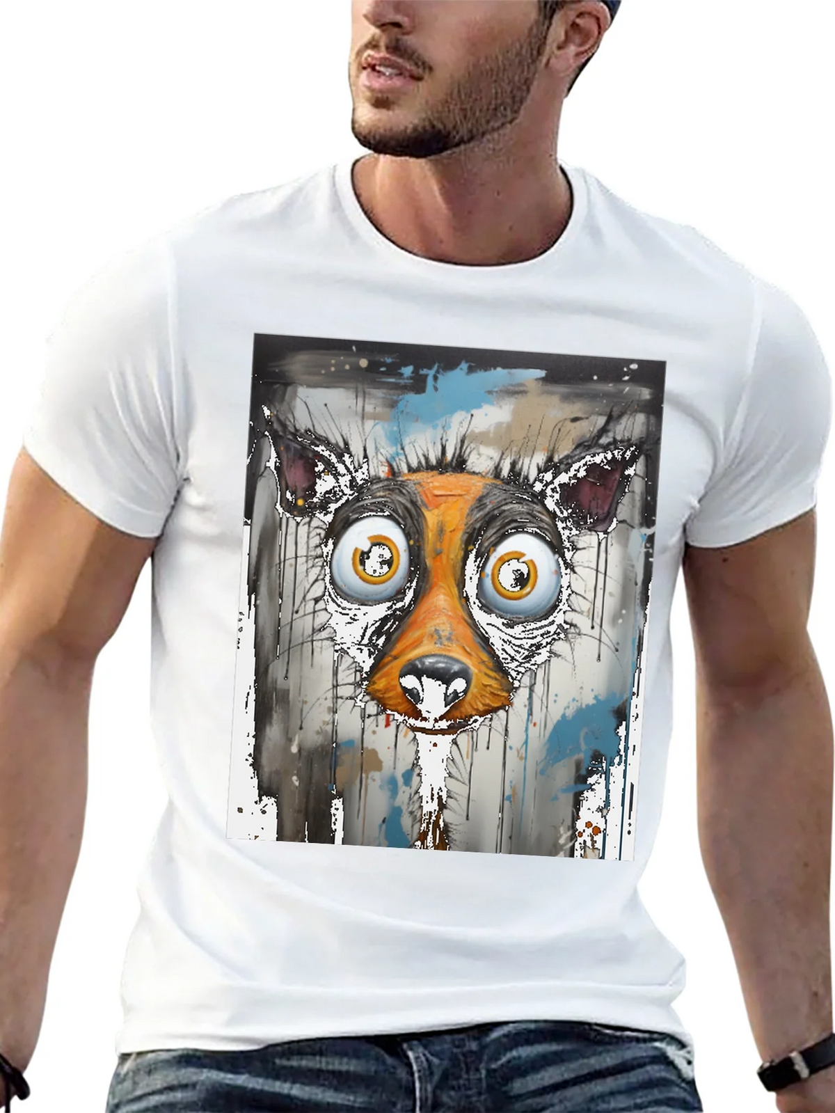 Abstract Dog Face Graphic Tee product image 4