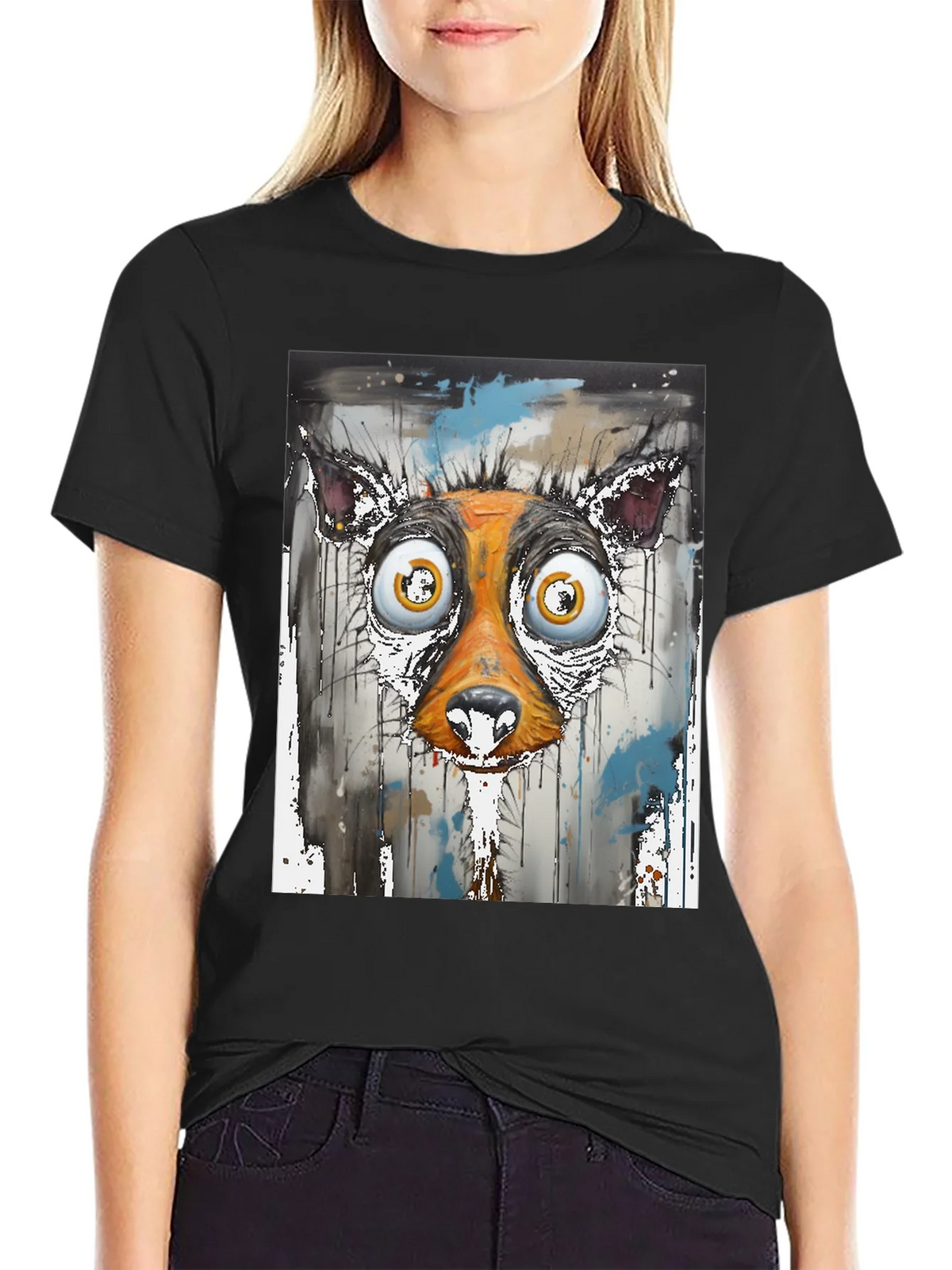 Abstract Dog Face Graphic Tee product image 5