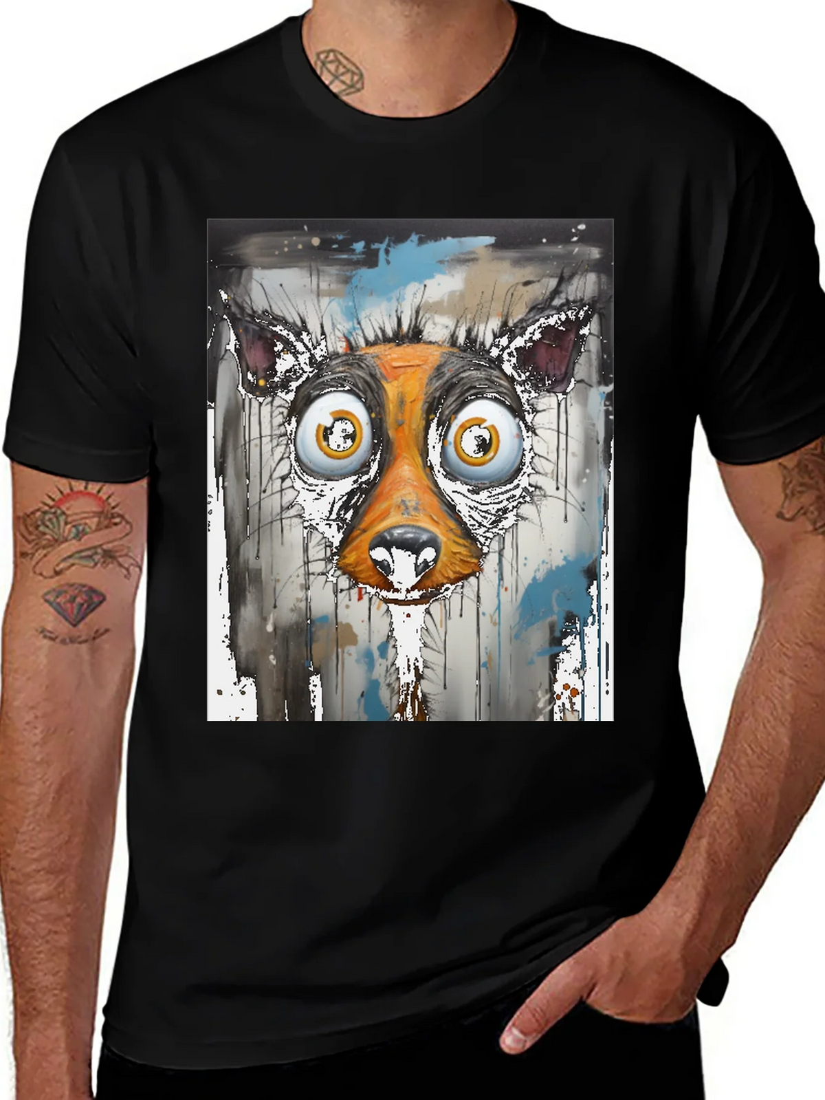 Abstract Dog Face Graphic Tee product image 1