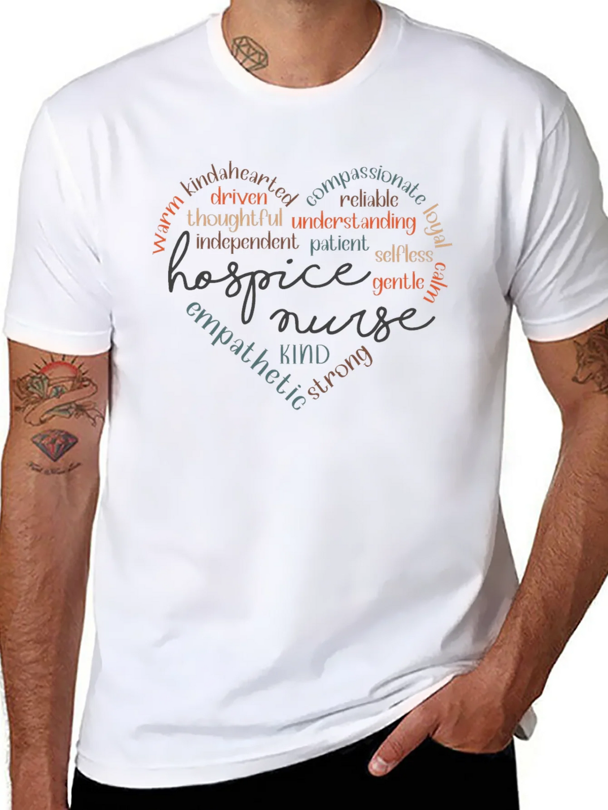 Hospice Nurse Heart Word Art T-Shirt product image 10