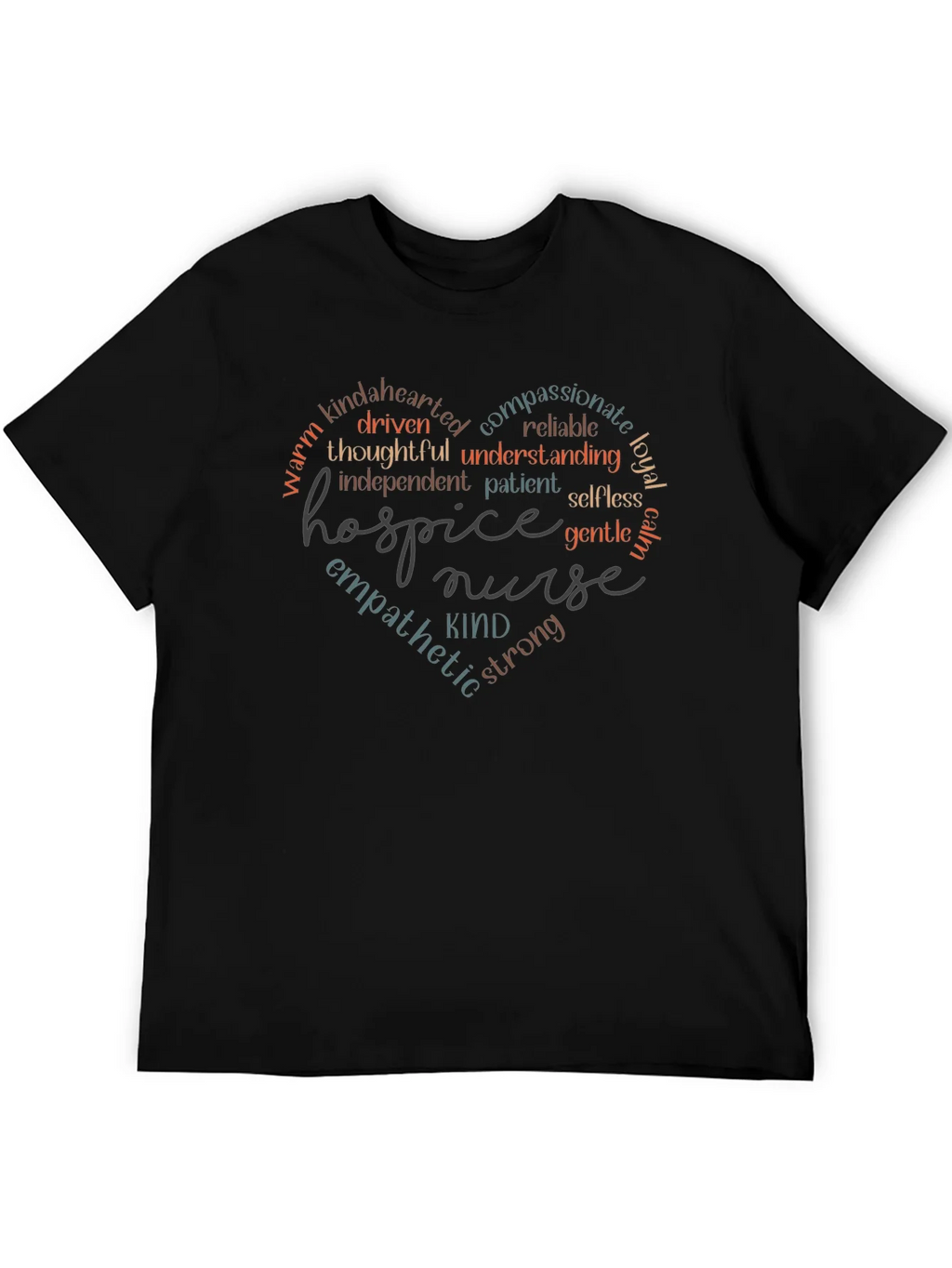 Hospice Nurse Heart Word Art T-Shirt product image 8