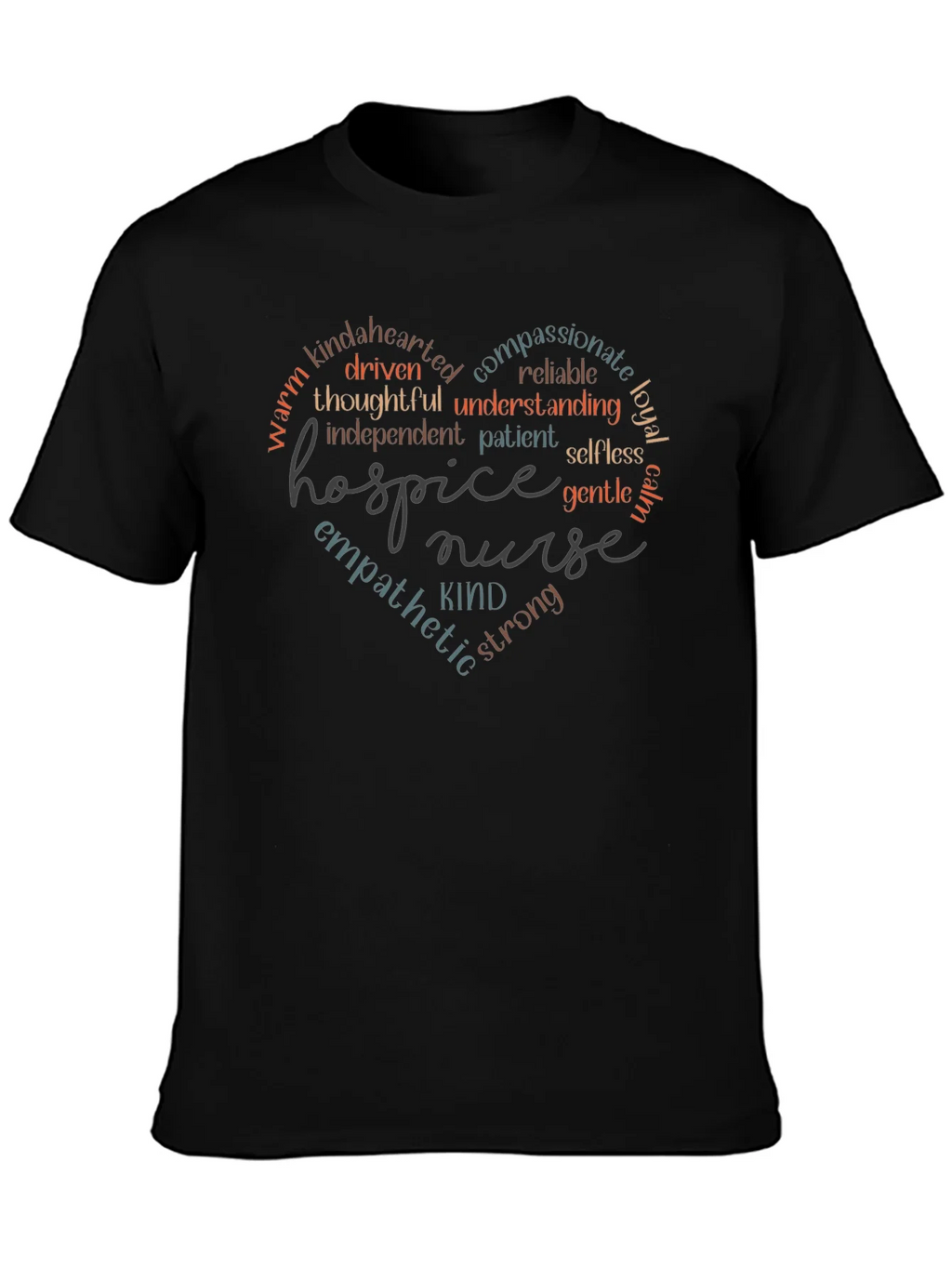 Hospice Nurse Heart Word Art T-Shirt product image 6