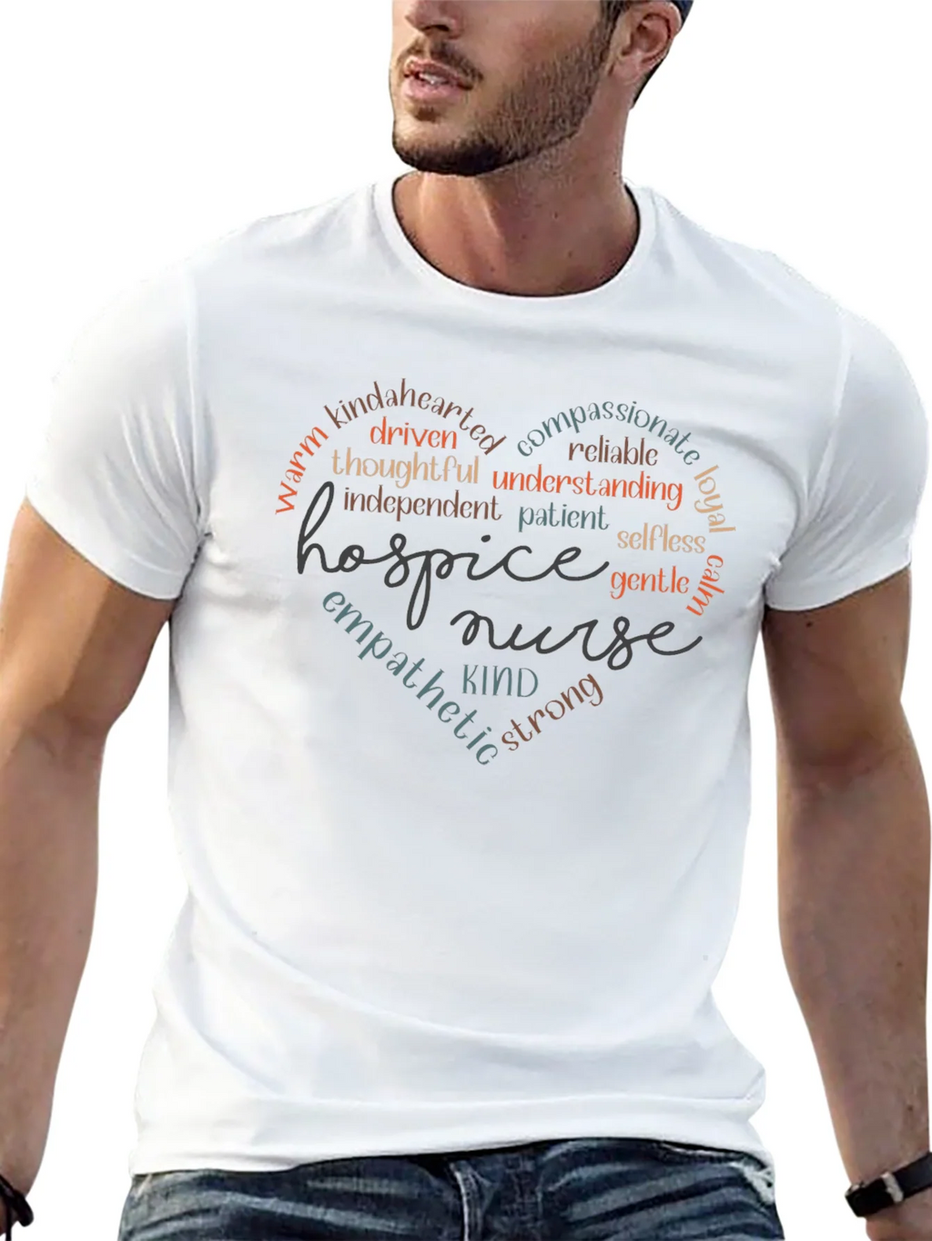 Hospice Nurse Heart Word Art T-Shirt product image 4