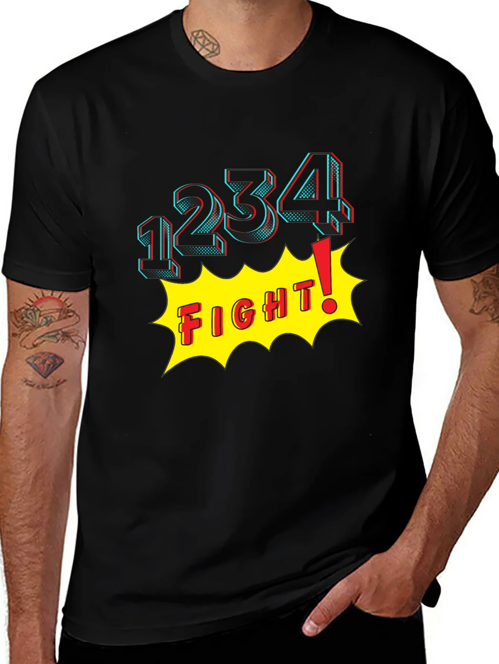 Fight! Graphic Print T-Shirt - Black product image 1