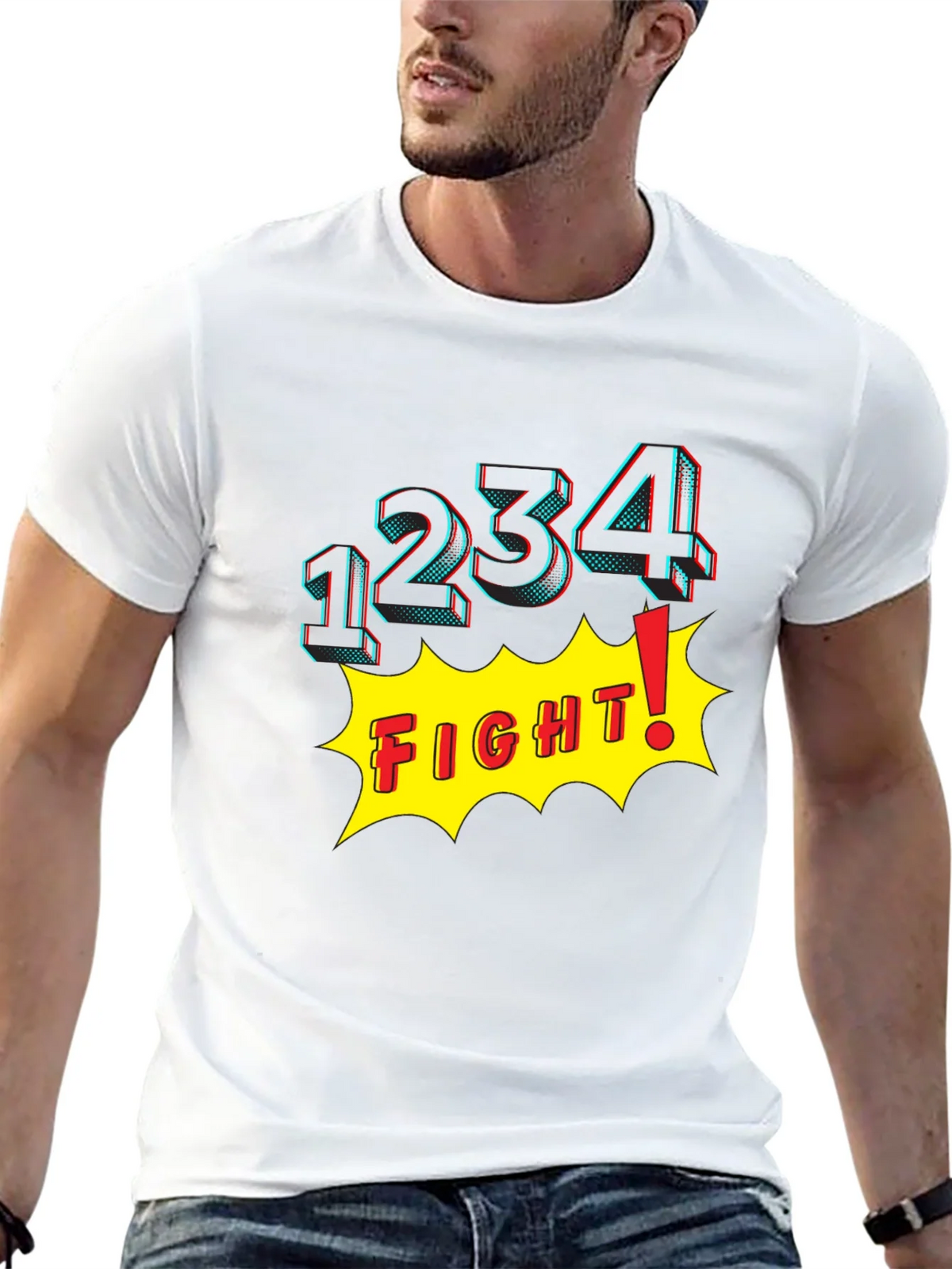 Fight! Graphic Print T-Shirt - Black product image 4