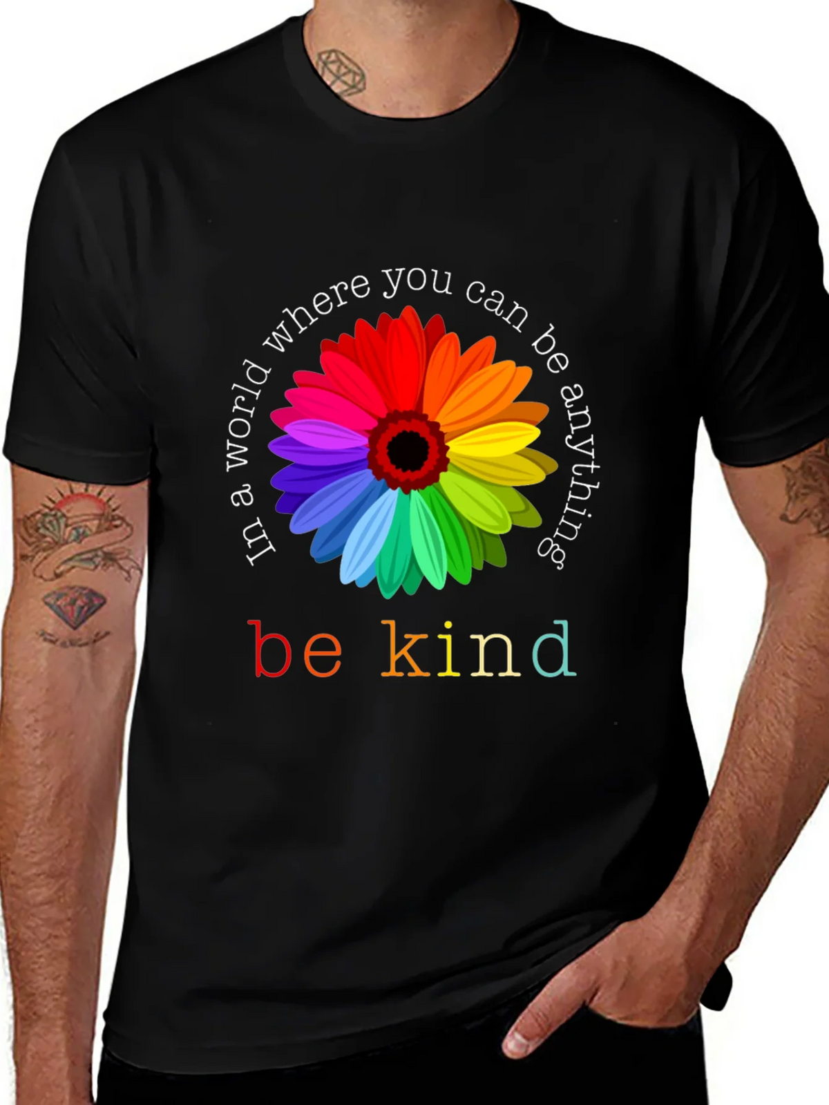 Be Kind Rainbow Flower Graphic Tee - Unisex product image 1