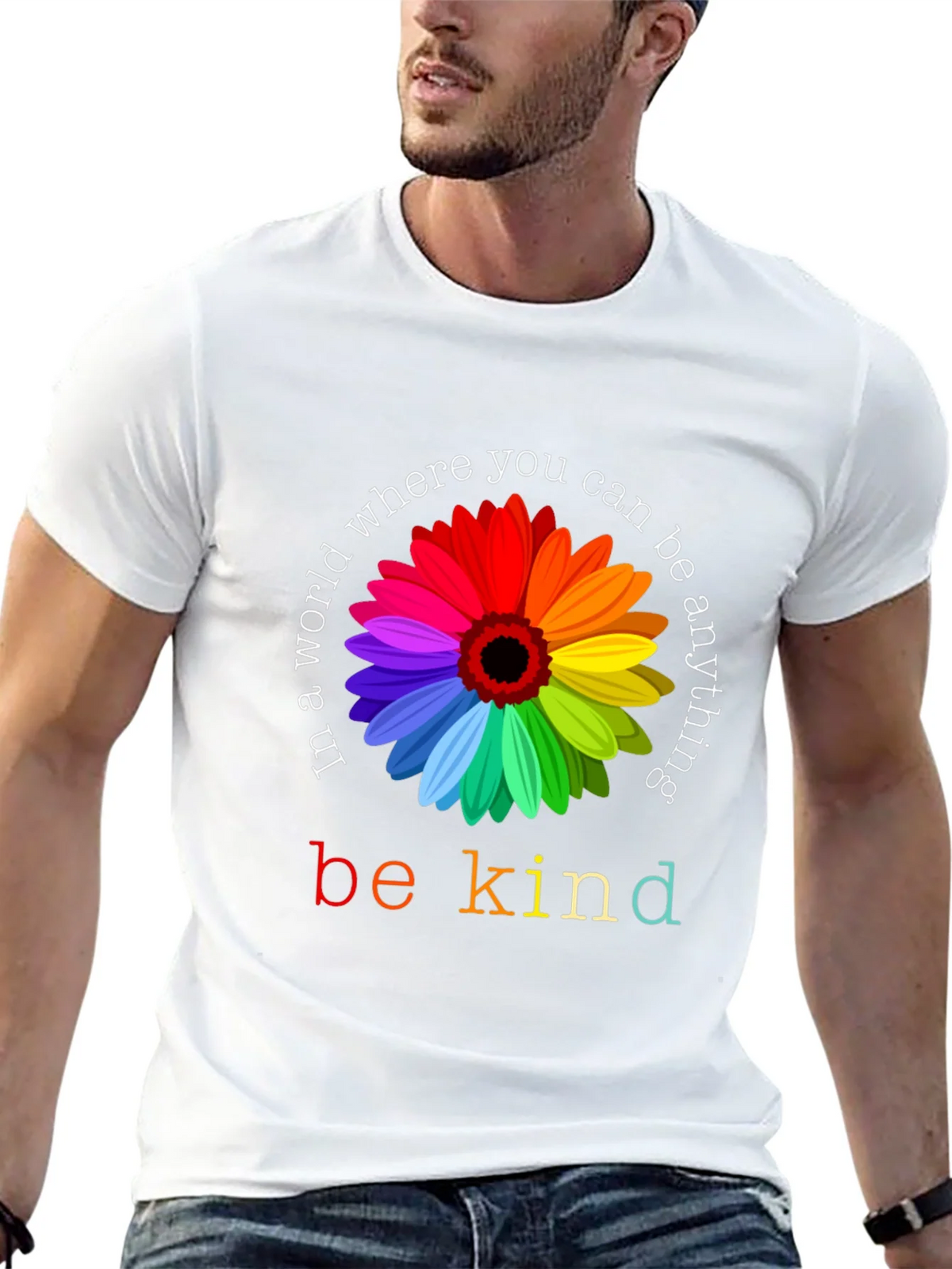 Be Kind Rainbow Flower Graphic Tee - Unisex product image 4
