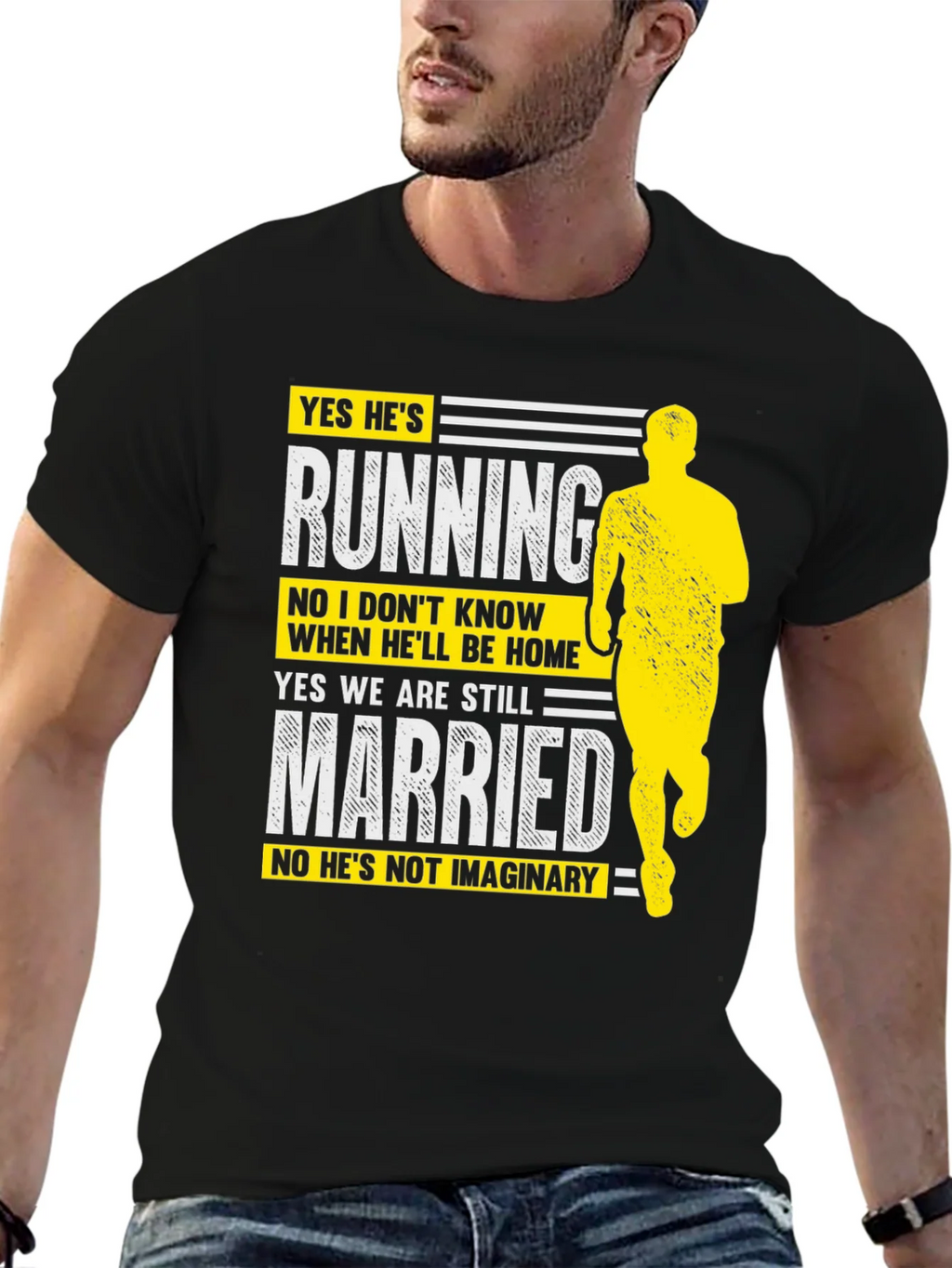 Funny Running Husband Graphic T-Shirt product image 9