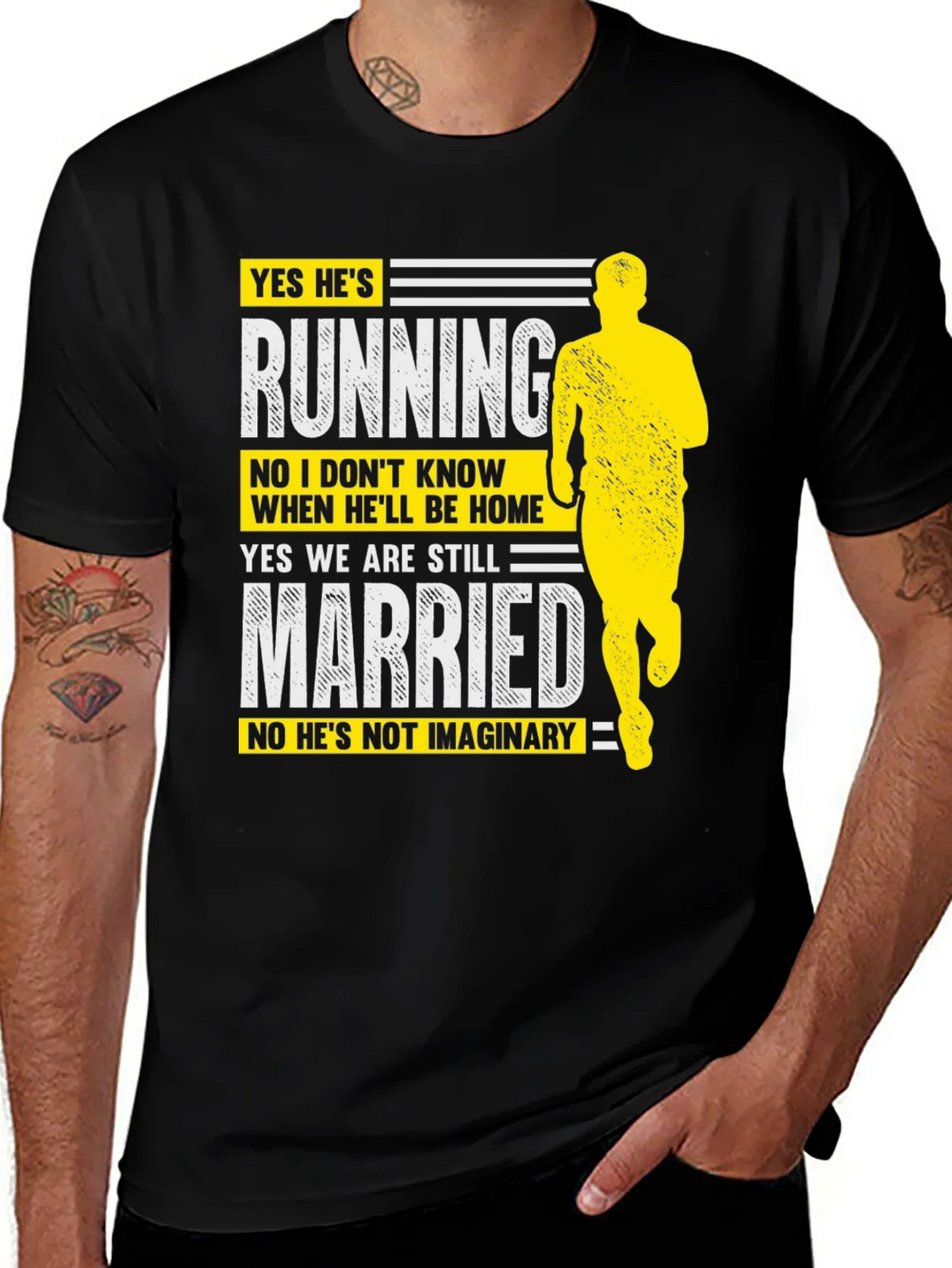 Funny Running Husband Graphic T-Shirt product image 1