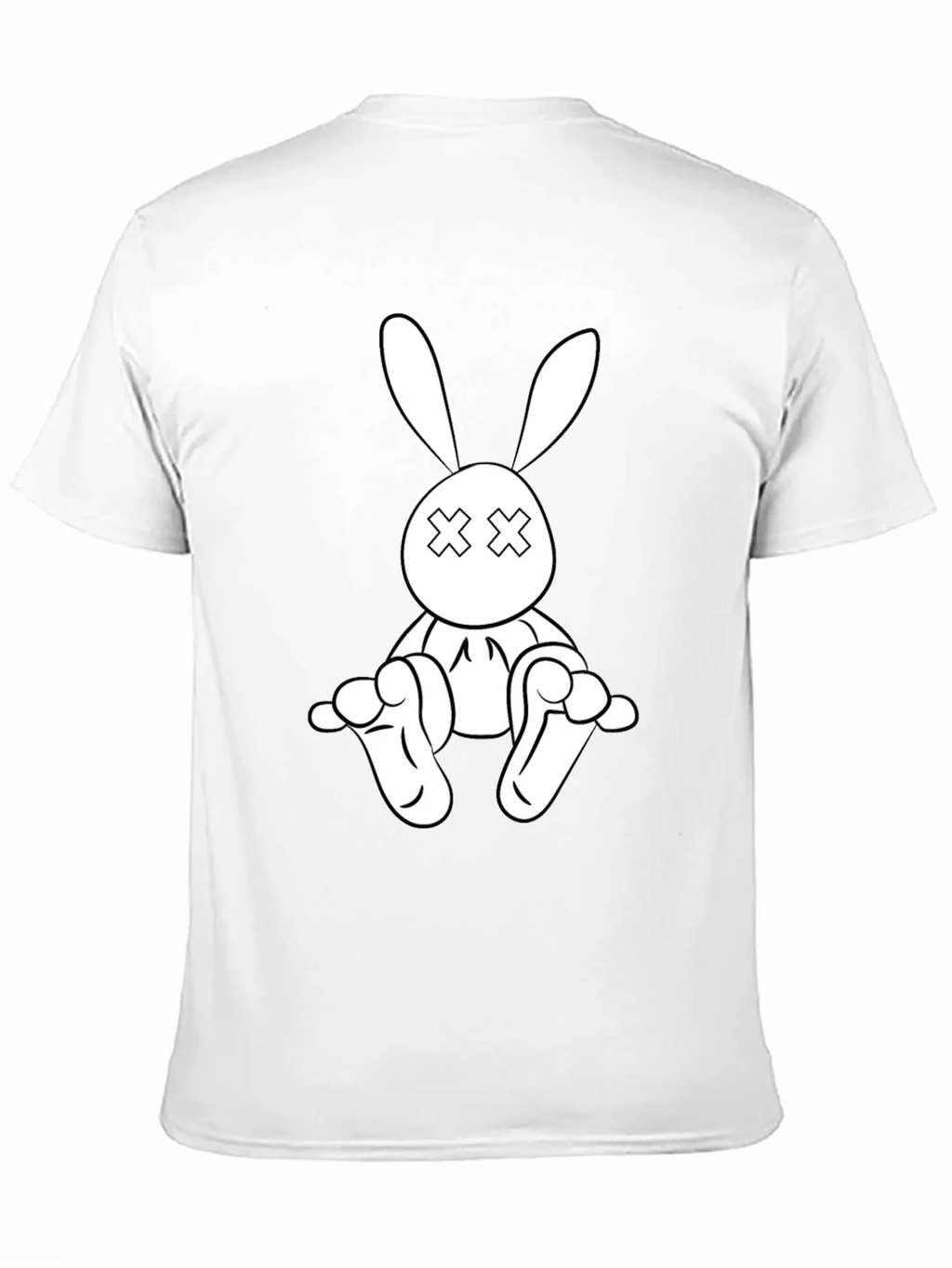 Black T-Shirt with Cartoon Rabbit Graphic product image 2