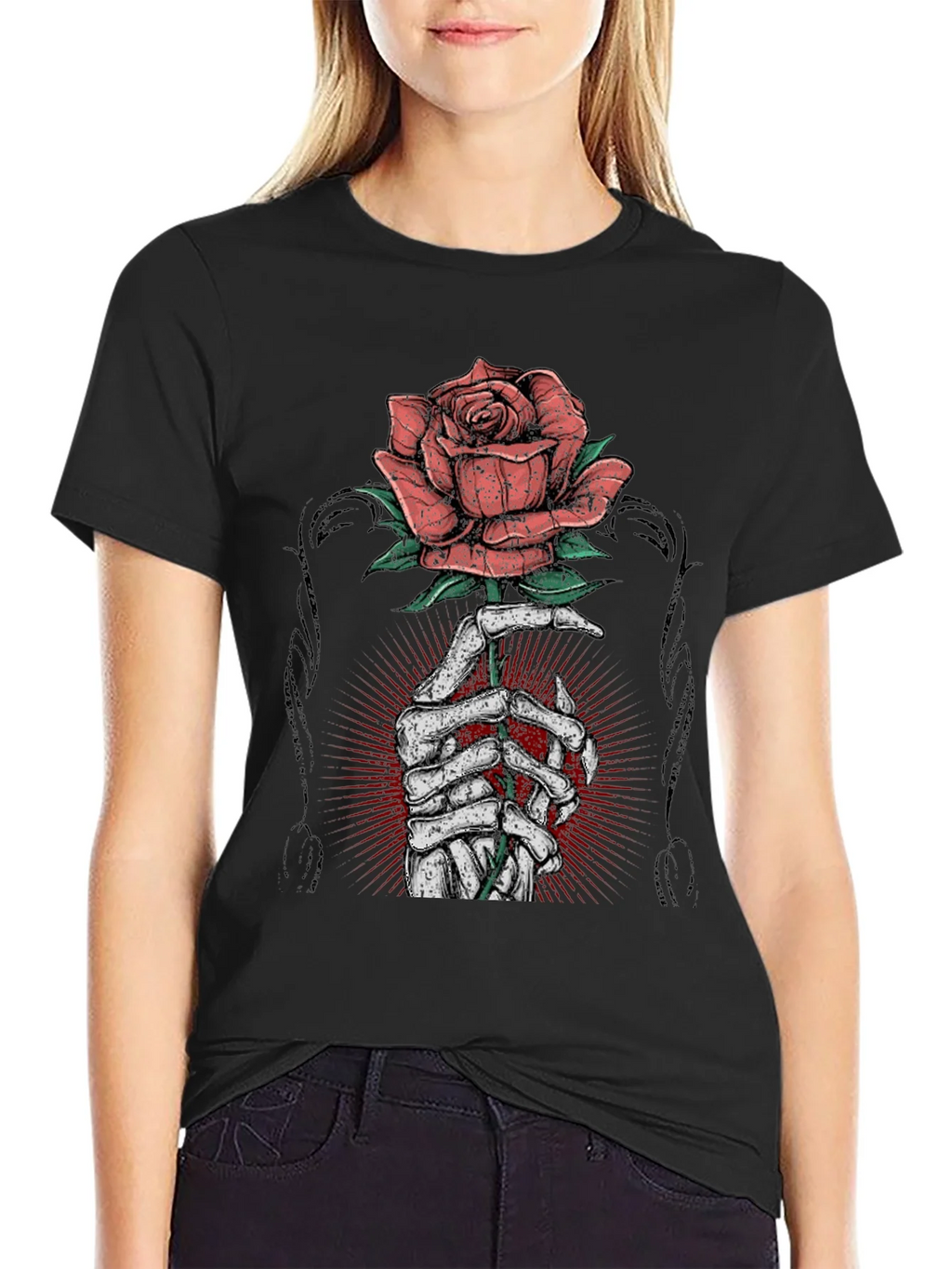 Rose & Bones Graphic Tee - Mens Black T-Shirt product image 5