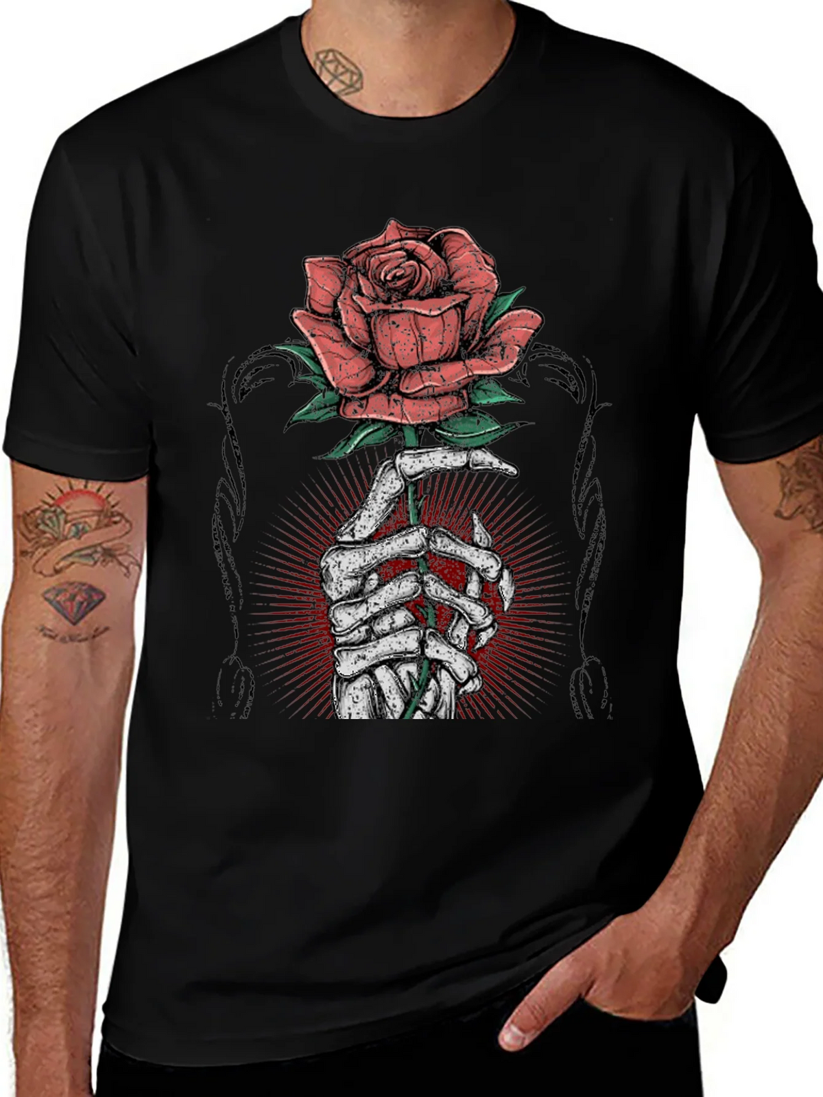Rose & Bones Graphic Tee - Mens Black T-Shirt product image 1