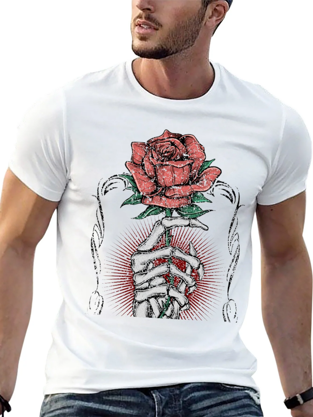 Rose & Bones Graphic Tee - Mens Black T-Shirt product image 4