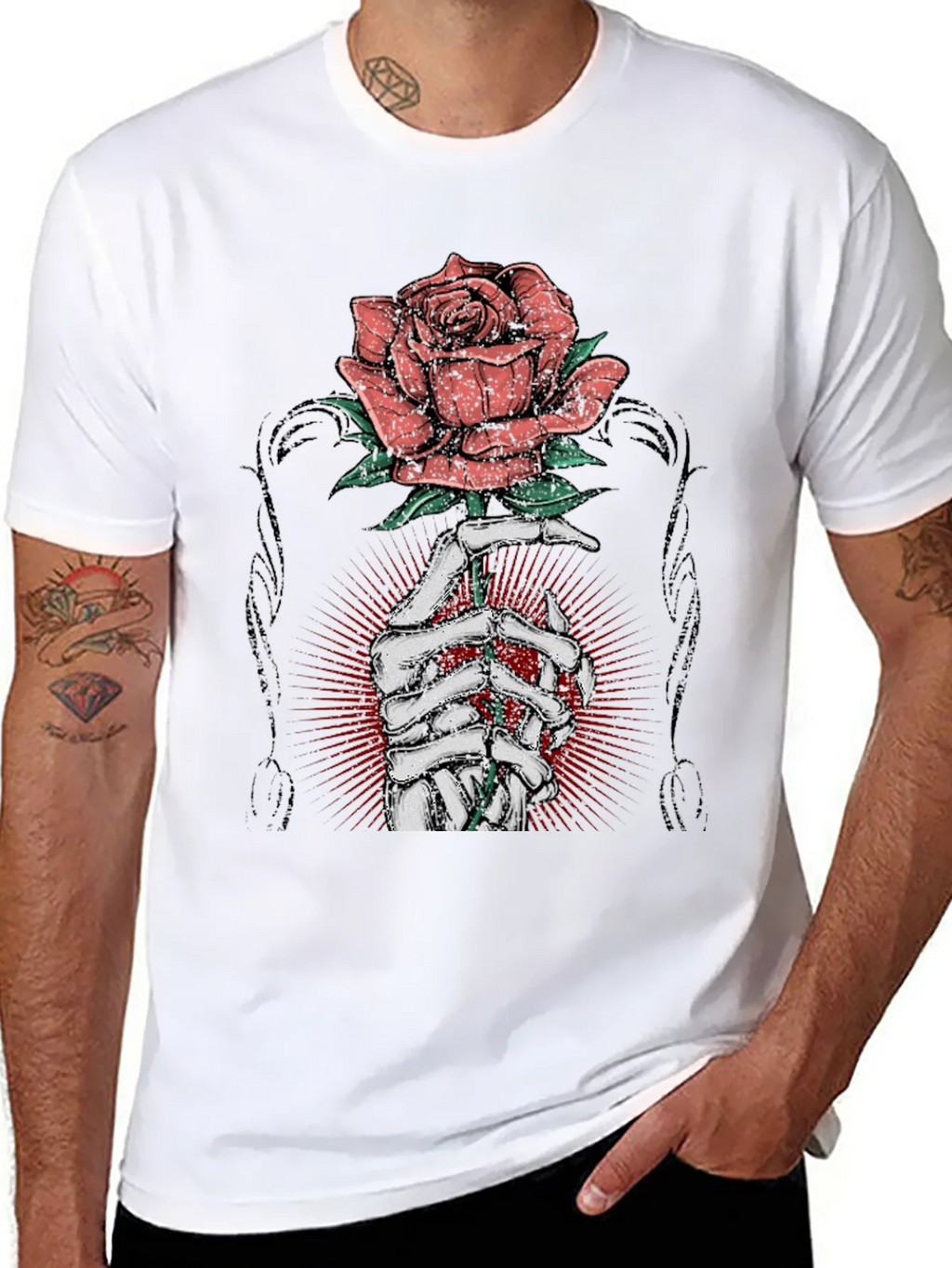 Rose & Bones Graphic Tee - Mens Black T-Shirt product image 10