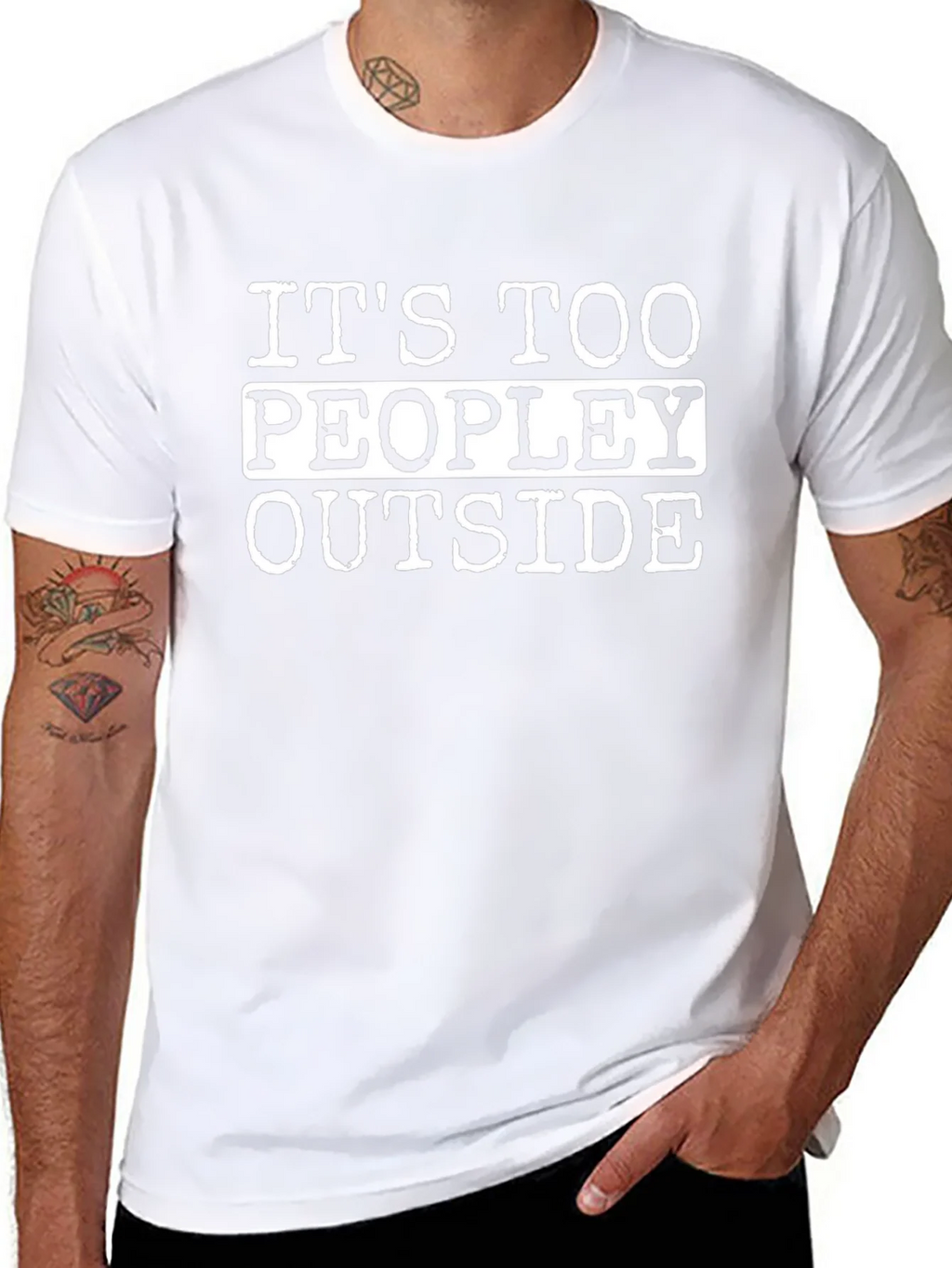 Funny Its Too Peopley Outside Black T-Shirt product image 10