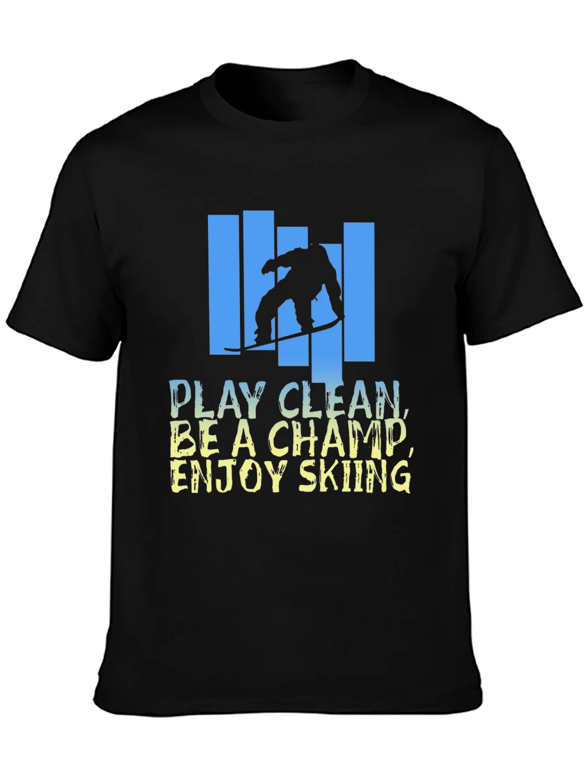 Skiing Graphic T-Shirt - Play Clean Be A Champ product image 6