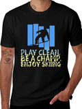 Skiing Graphic T-Shirt - Play Clean Be A Champ product image 1