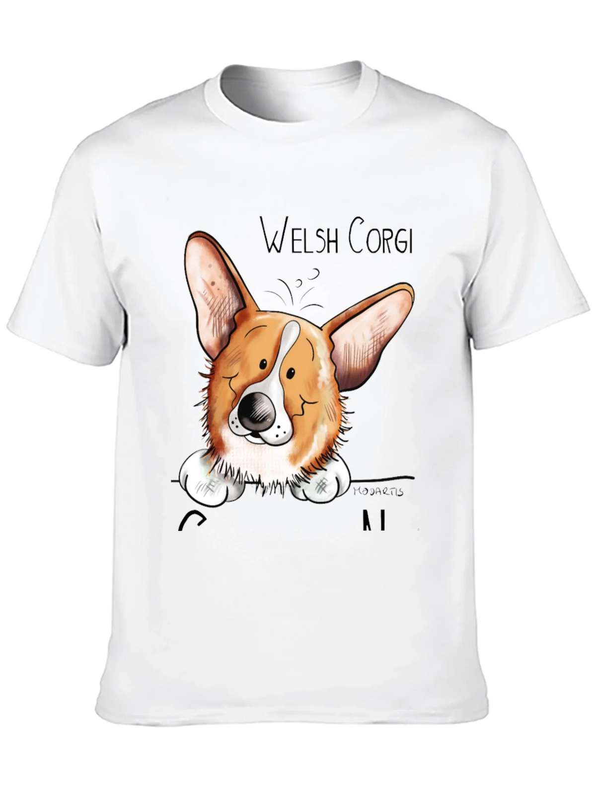 Welsh Corgi Cartoon Black T-Shirt product image 12