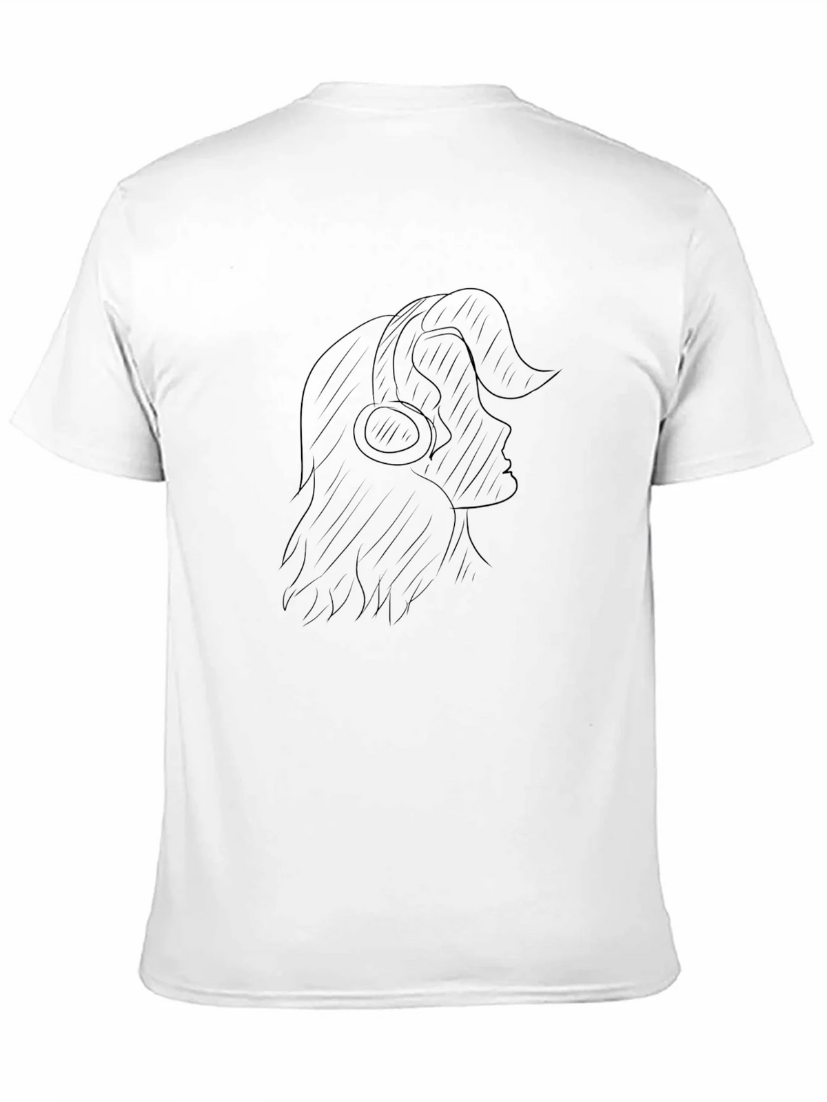 Black Graphic Tee - Woman with Headphones product image 2