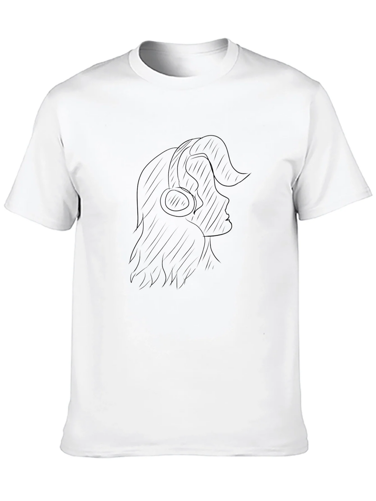 Black Graphic Tee - Woman with Headphones product image 12