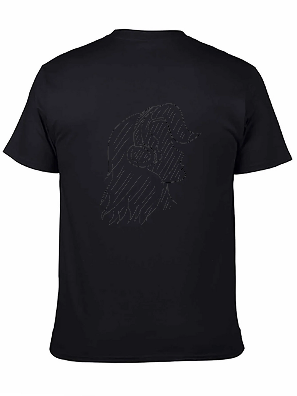 Black Graphic Tee - Woman with Headphones product image 7