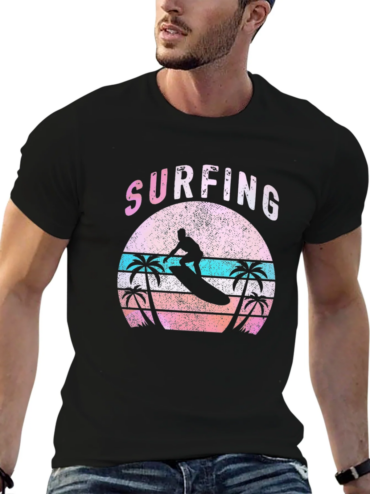 Vintage Surfing T-Shirt - Retro Sunset Palm Tree Design product image 9
