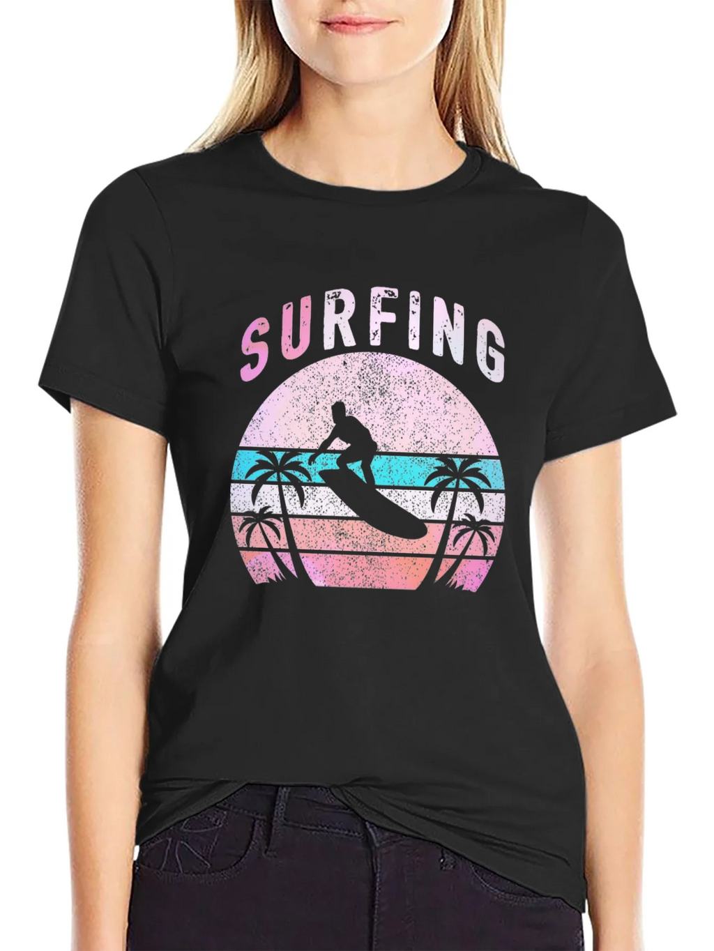 Vintage Surfing T-Shirt - Retro Sunset Palm Tree Design product image 5