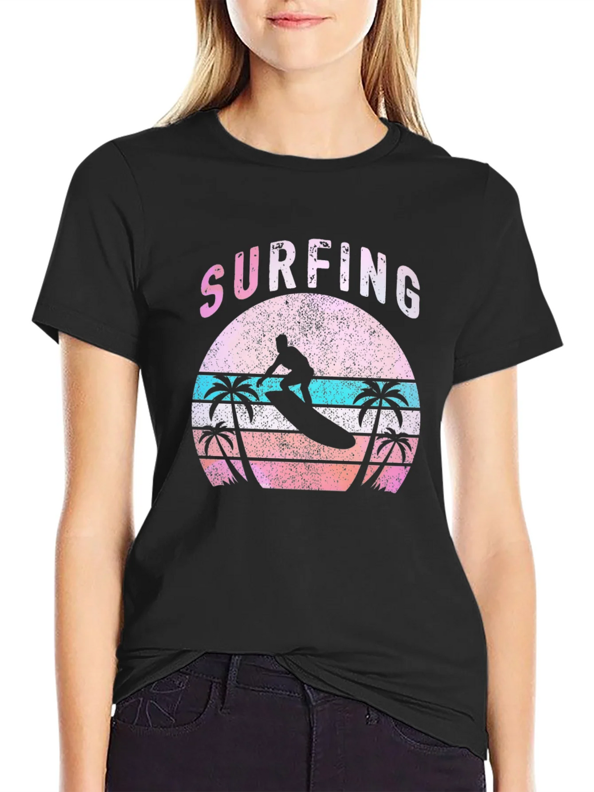 Vintage Surfing T-Shirt - Retro Sunset Palm Tree Design product image 5