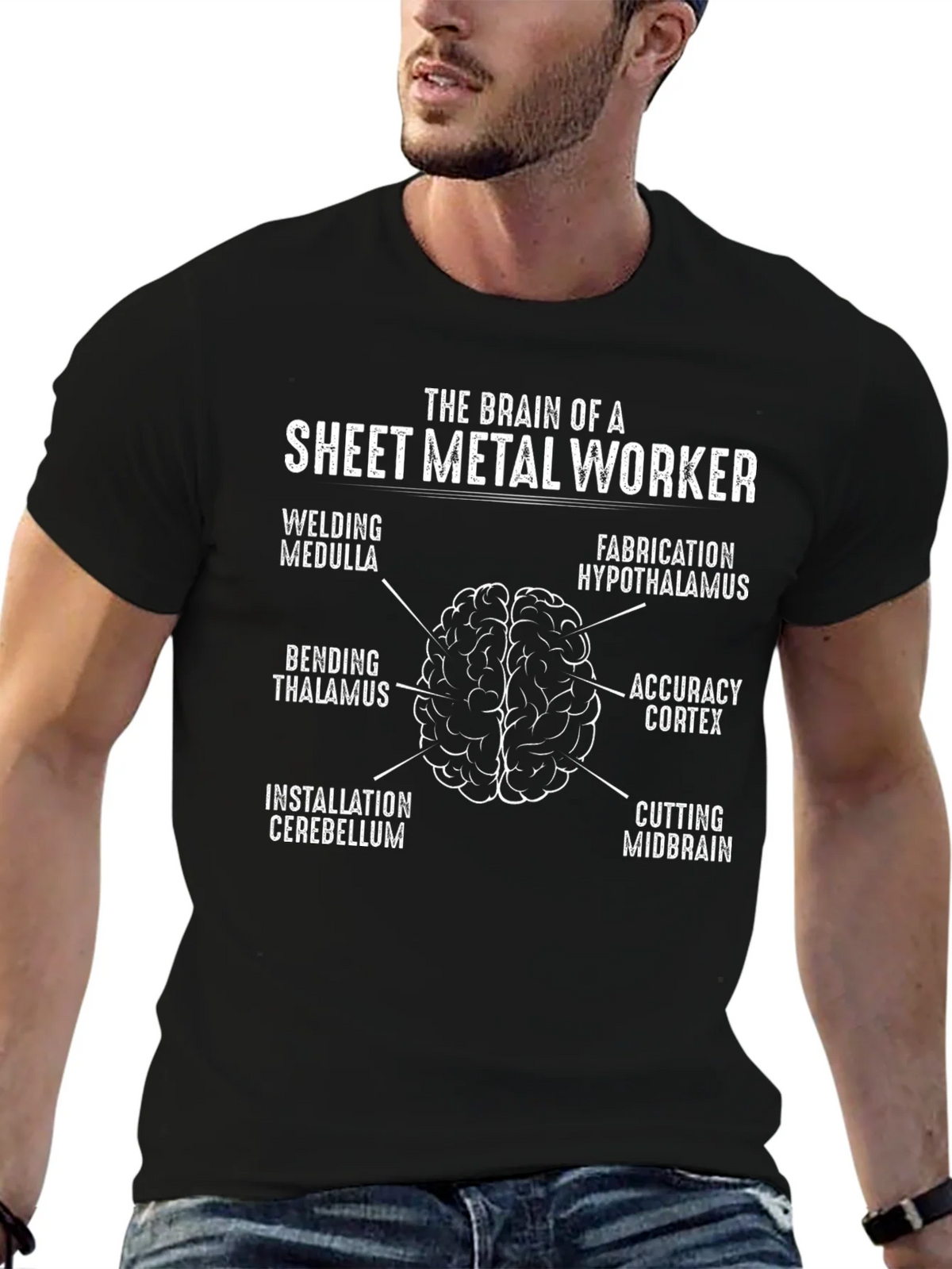 Sheet Metal Worker Brain T-Shirt - Funny Job Gift product image 9