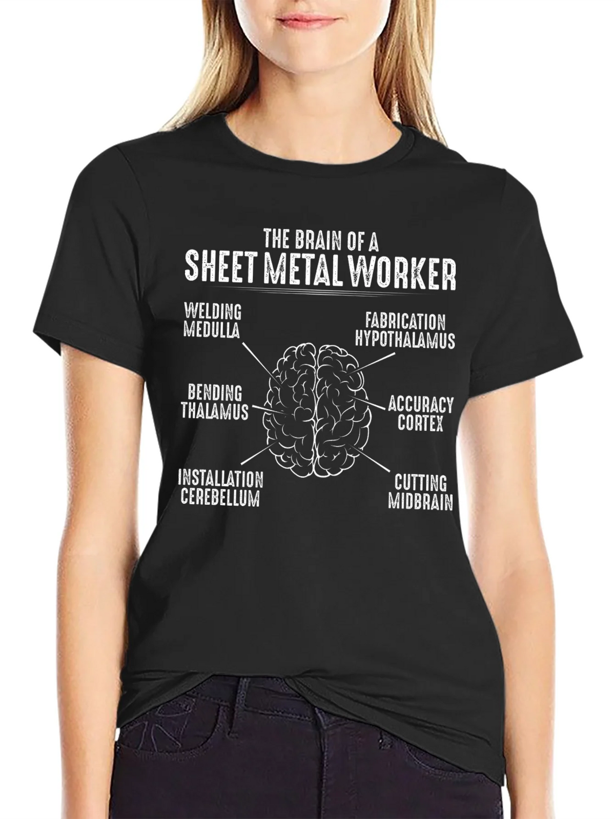 Sheet Metal Worker Brain T-Shirt - Funny Job Gift product image 5