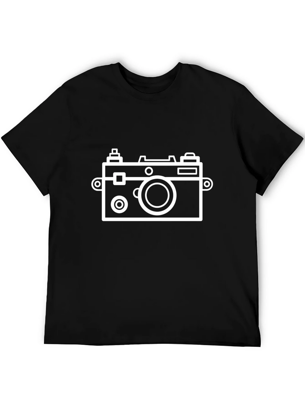 Retro Camera Graphic Tee - Black Cotton T-Shirt product image 8