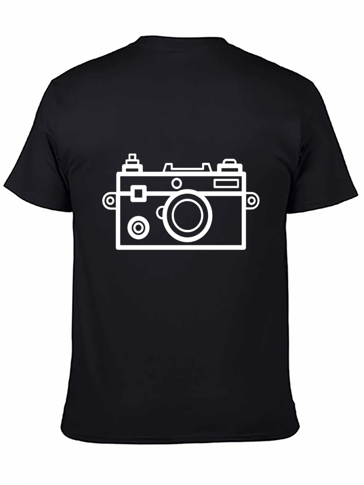 Retro Camera Graphic Tee - Black Cotton T-Shirt product image 7