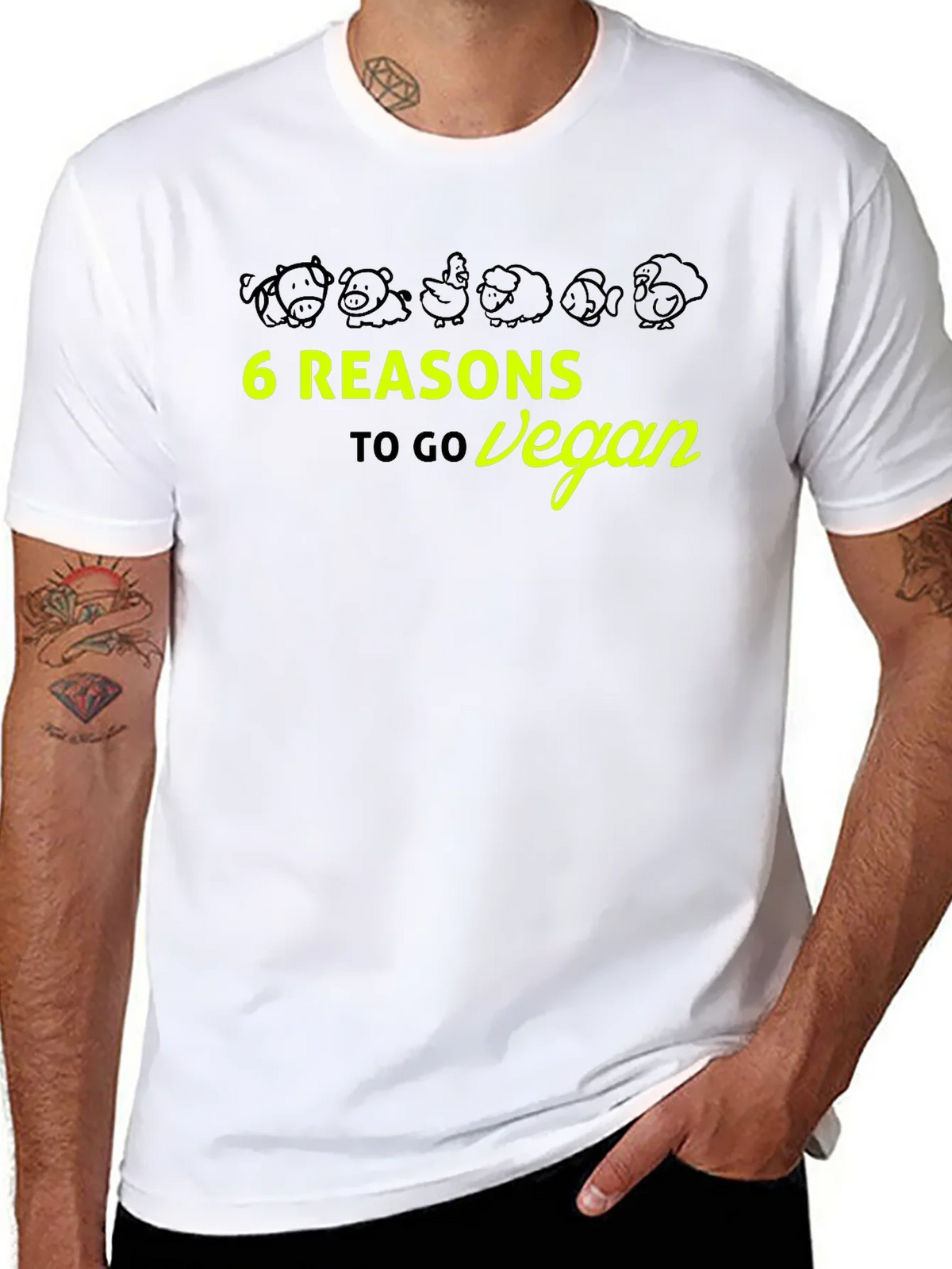 6 Reasons to Go Vegan Graphic Tee product image 10