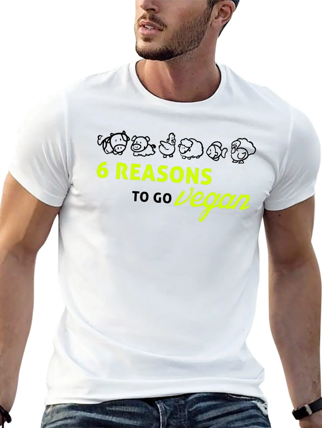 6 Reasons to Go Vegan Graphic Tee product image 4