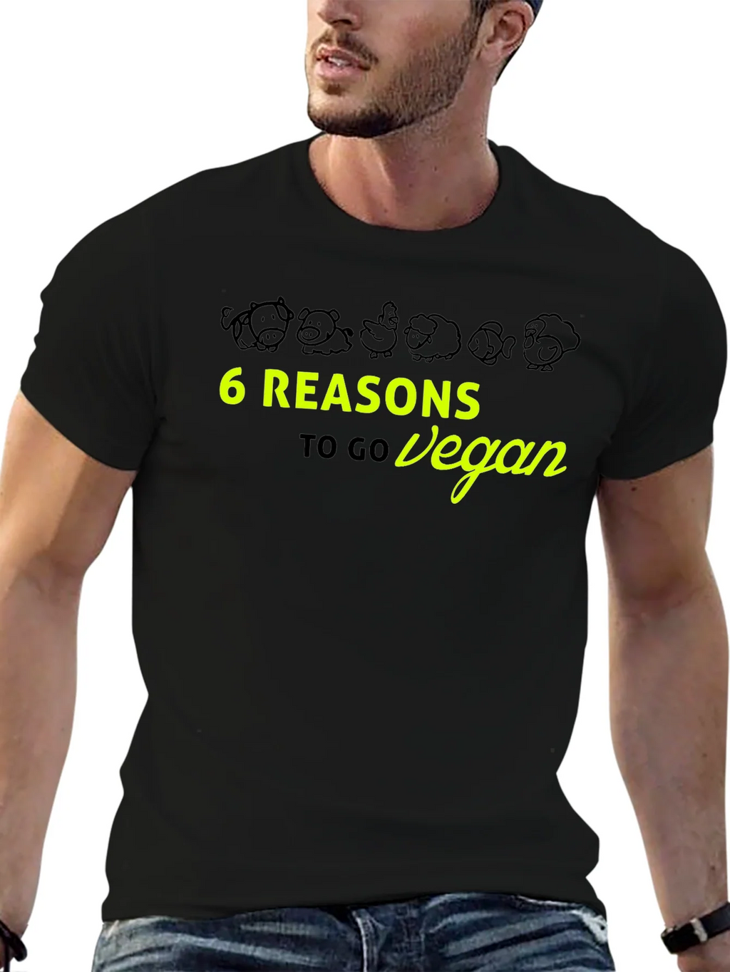 6 Reasons to Go Vegan Graphic Tee product image 9