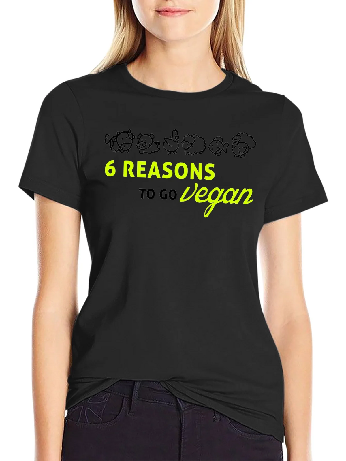 6 Reasons to Go Vegan Graphic Tee product image 5