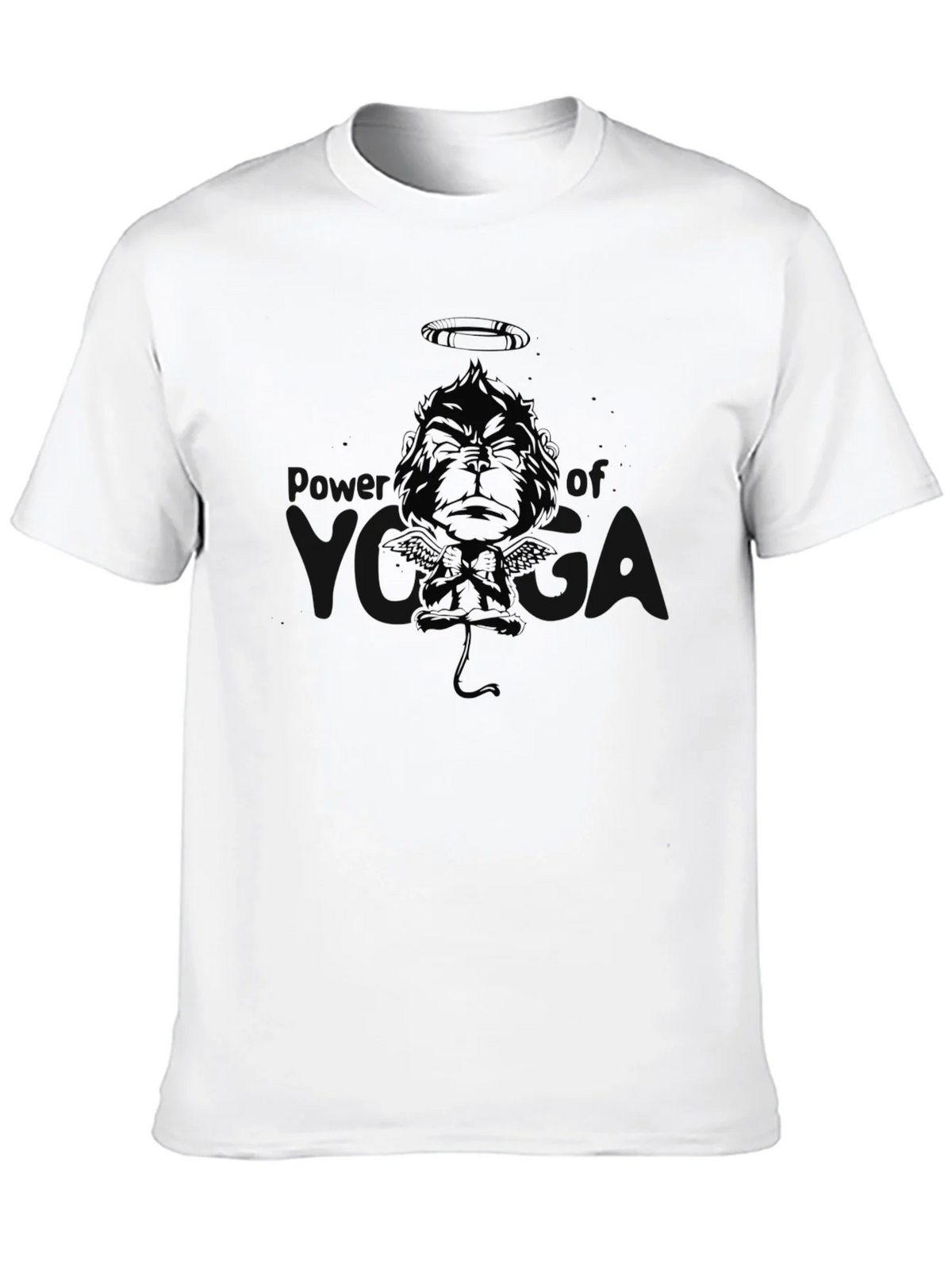 Black Graphic Tee: Angel Devil Monkey Design product image 12