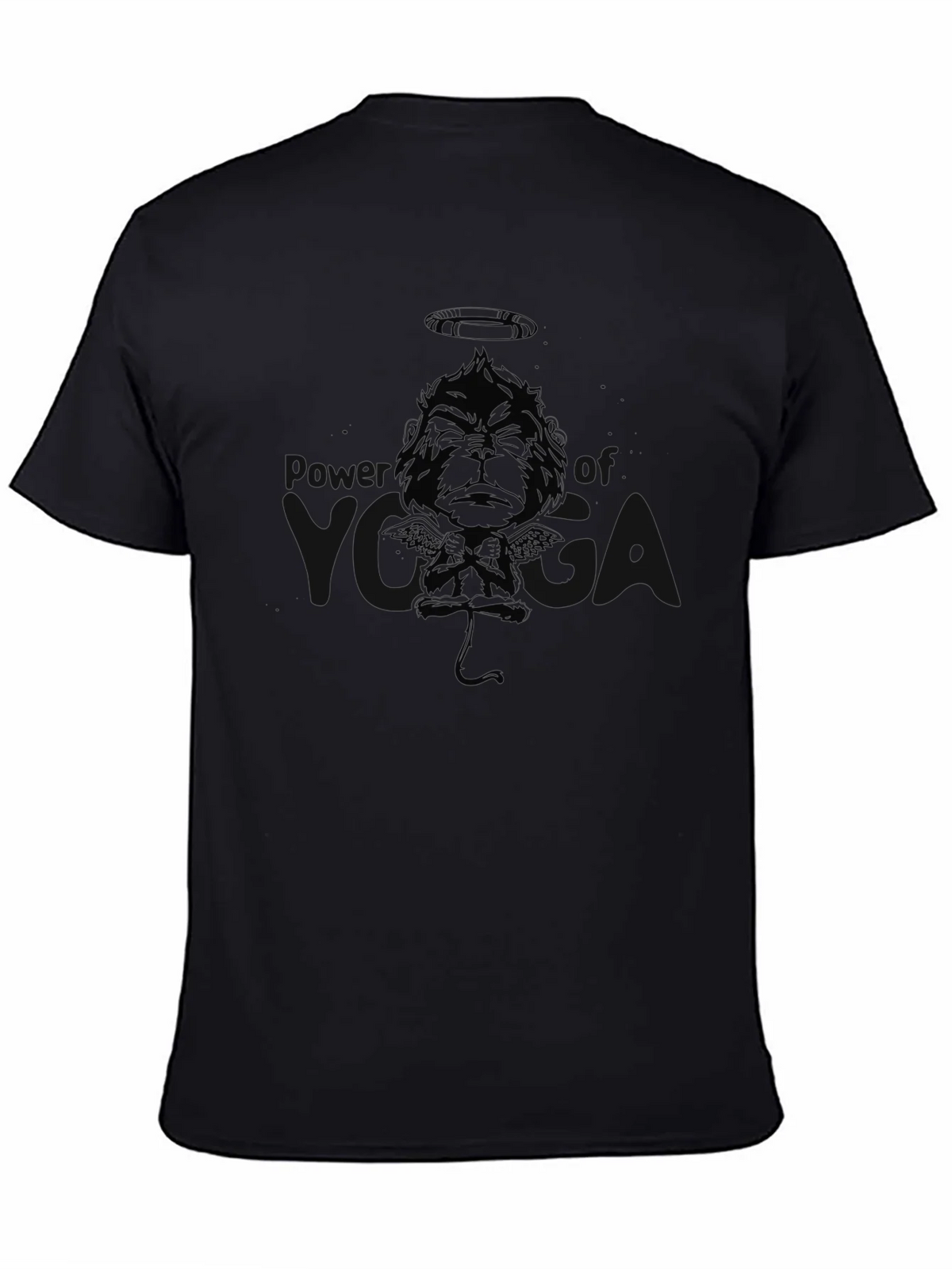 Black Graphic Tee: Angel Devil Monkey Design product image 7