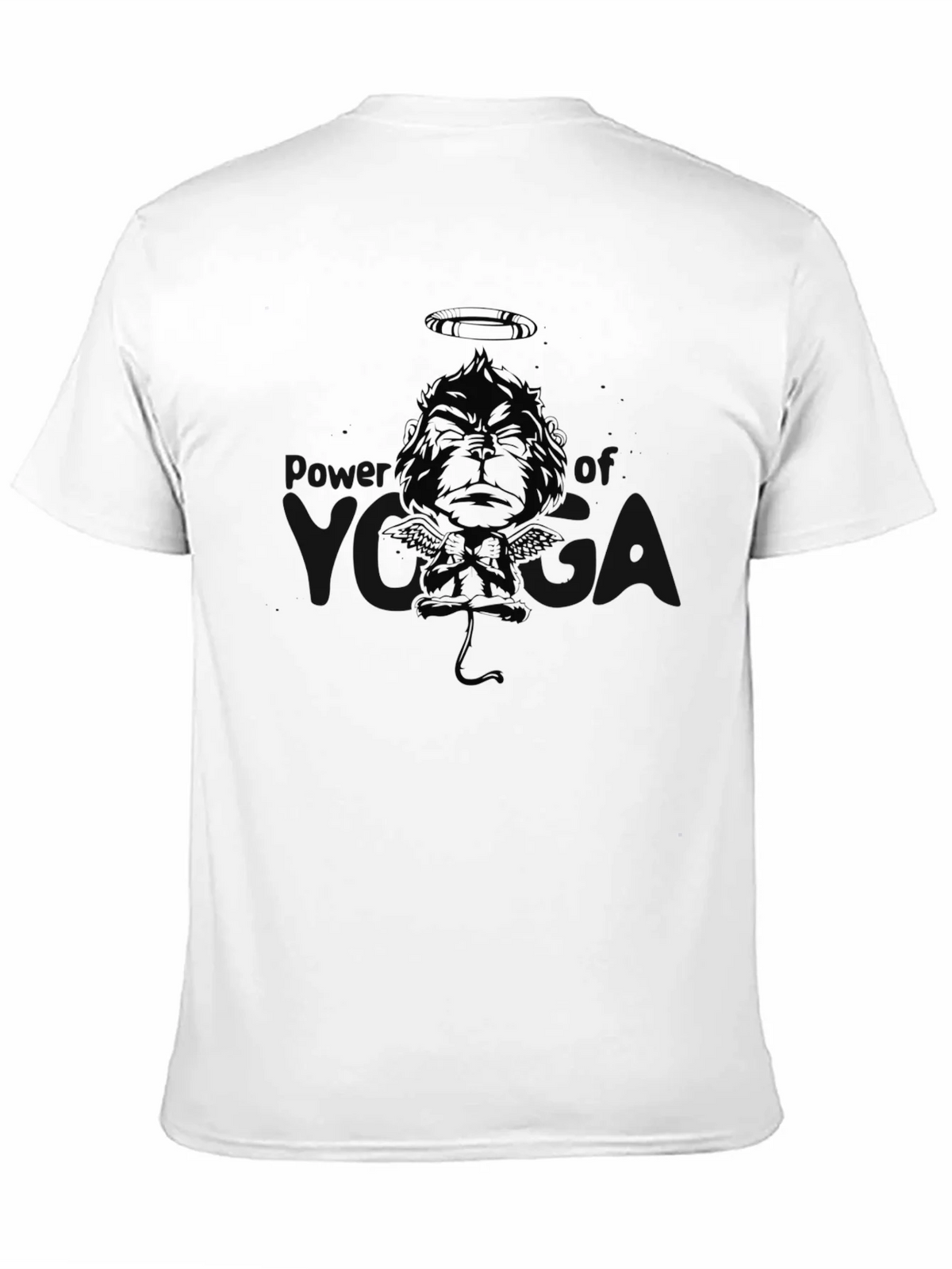 Black Graphic Tee: Angel Devil Monkey Design product image 2