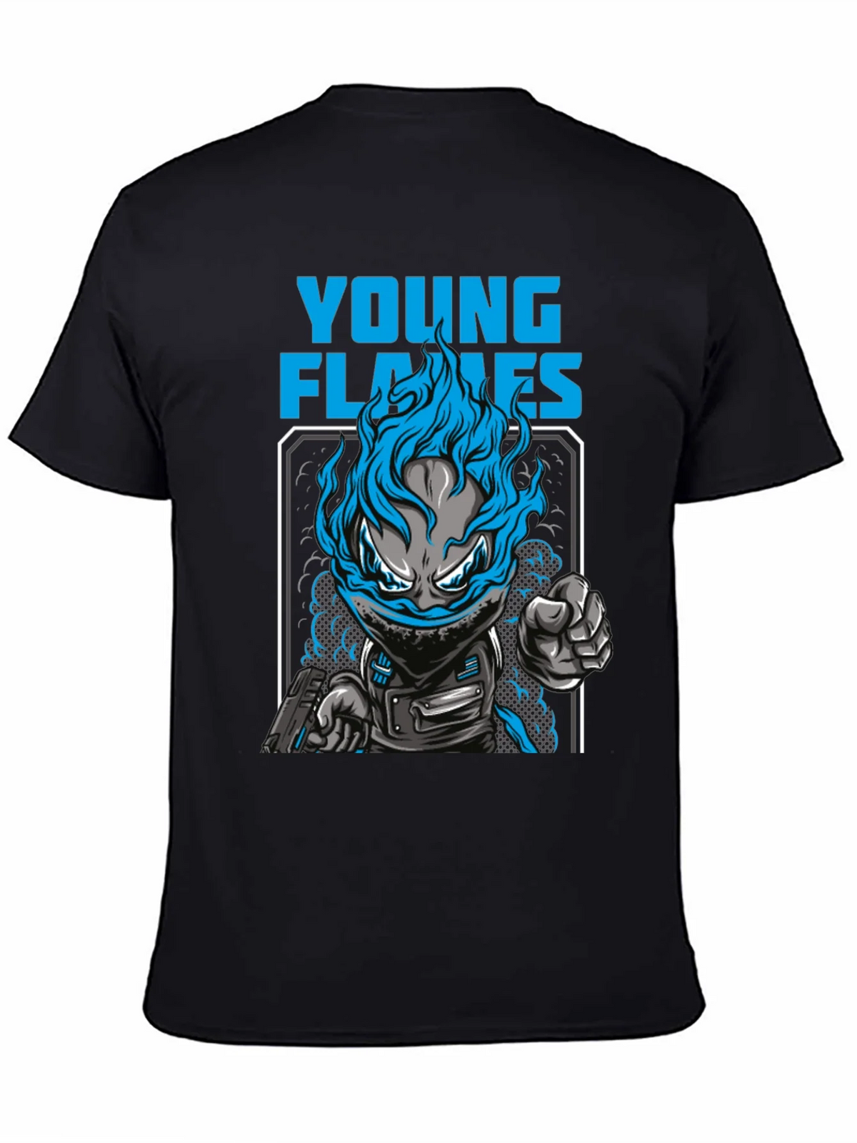 Young Flames Graphic T-Shirt - Blue Fire Design product image 7