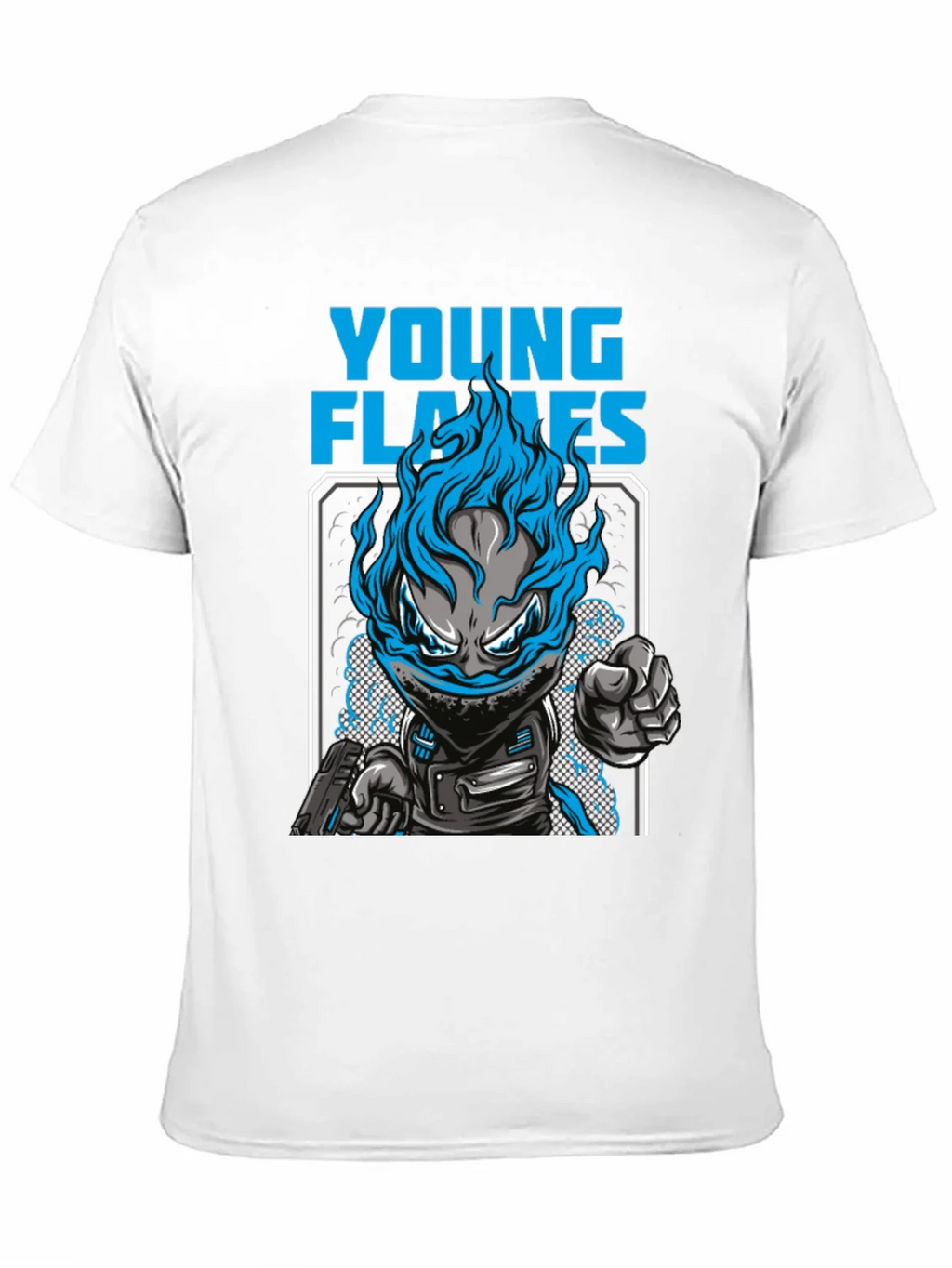 Young Flames Graphic T-Shirt - Blue Fire Design product image 2