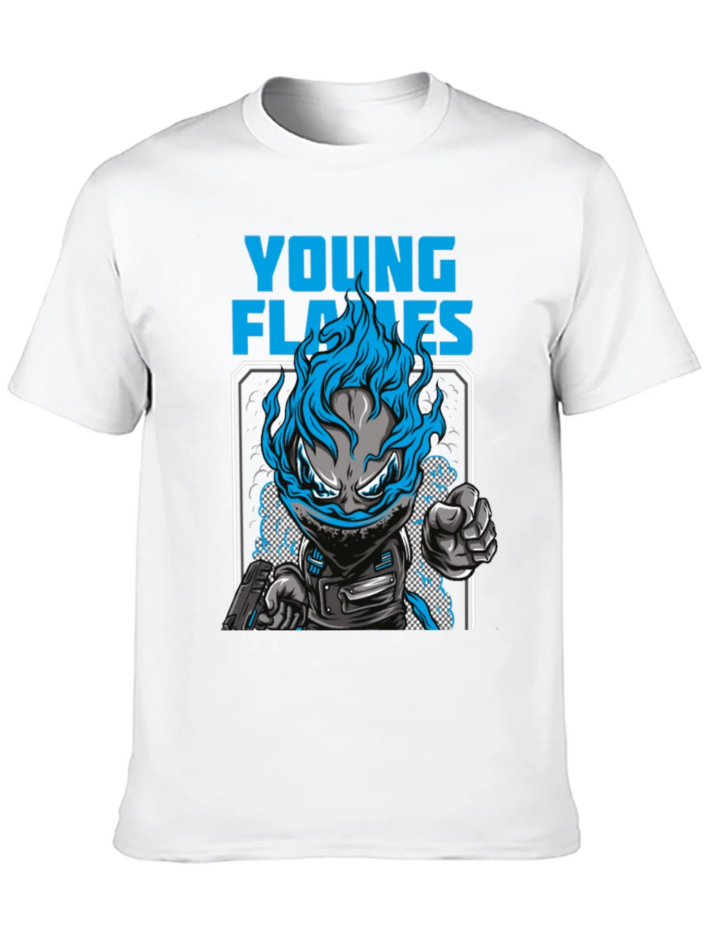 Young Flames Graphic T-Shirt - Blue Fire Design product image 12